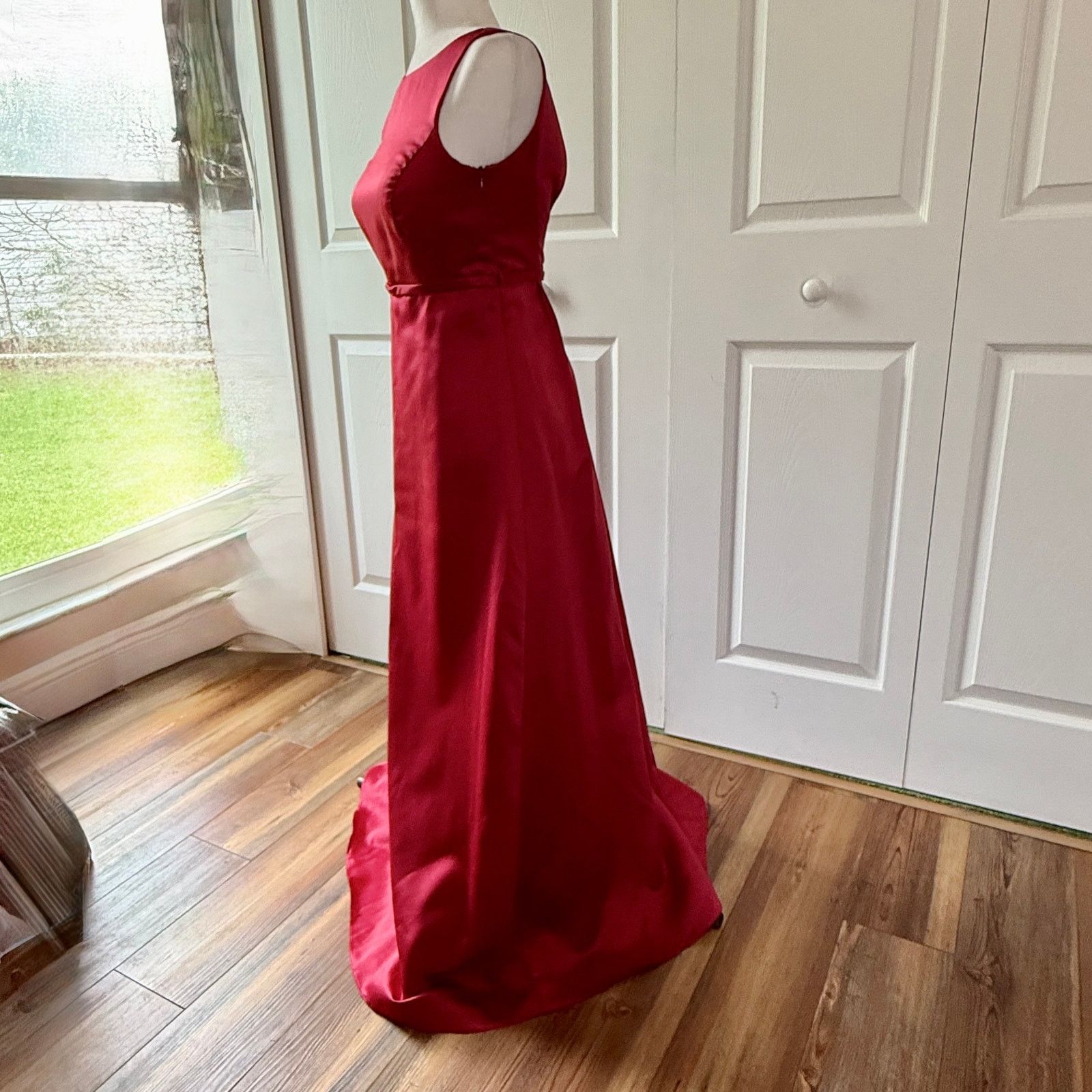 After Six VTG 90s After Six Satin Formal Gown V-back Fits Size 4 Size S / US 4 / IT 40 - 3 Thumbnail