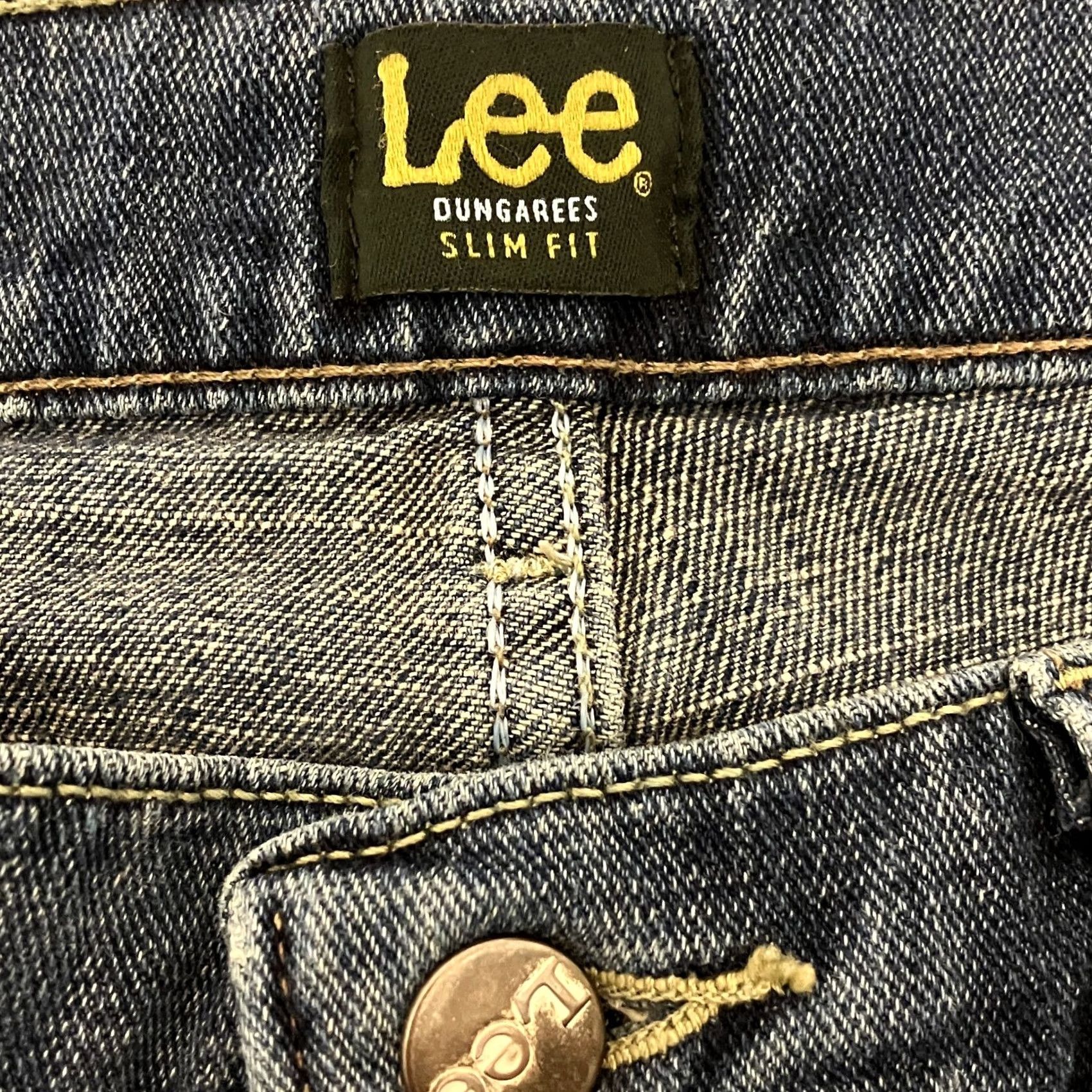 Lee Lee Dungarees Jeans Mens 36W 32L Blue Slim Straight Fit Denim Size US 36 / EU 52 - 4 Thumbnail