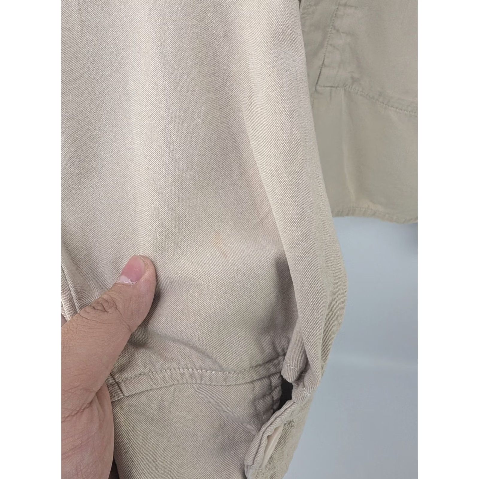 Vintage Democracy Button-Up Shirt Khaki Beige Women’s Large USA Shacket Size L / US 10 / IT 46 - 4 Thumbnail