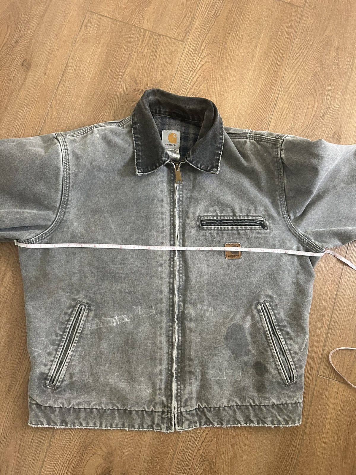 Vintage 90s Grey Faded Carhartt Detroit Jacket
