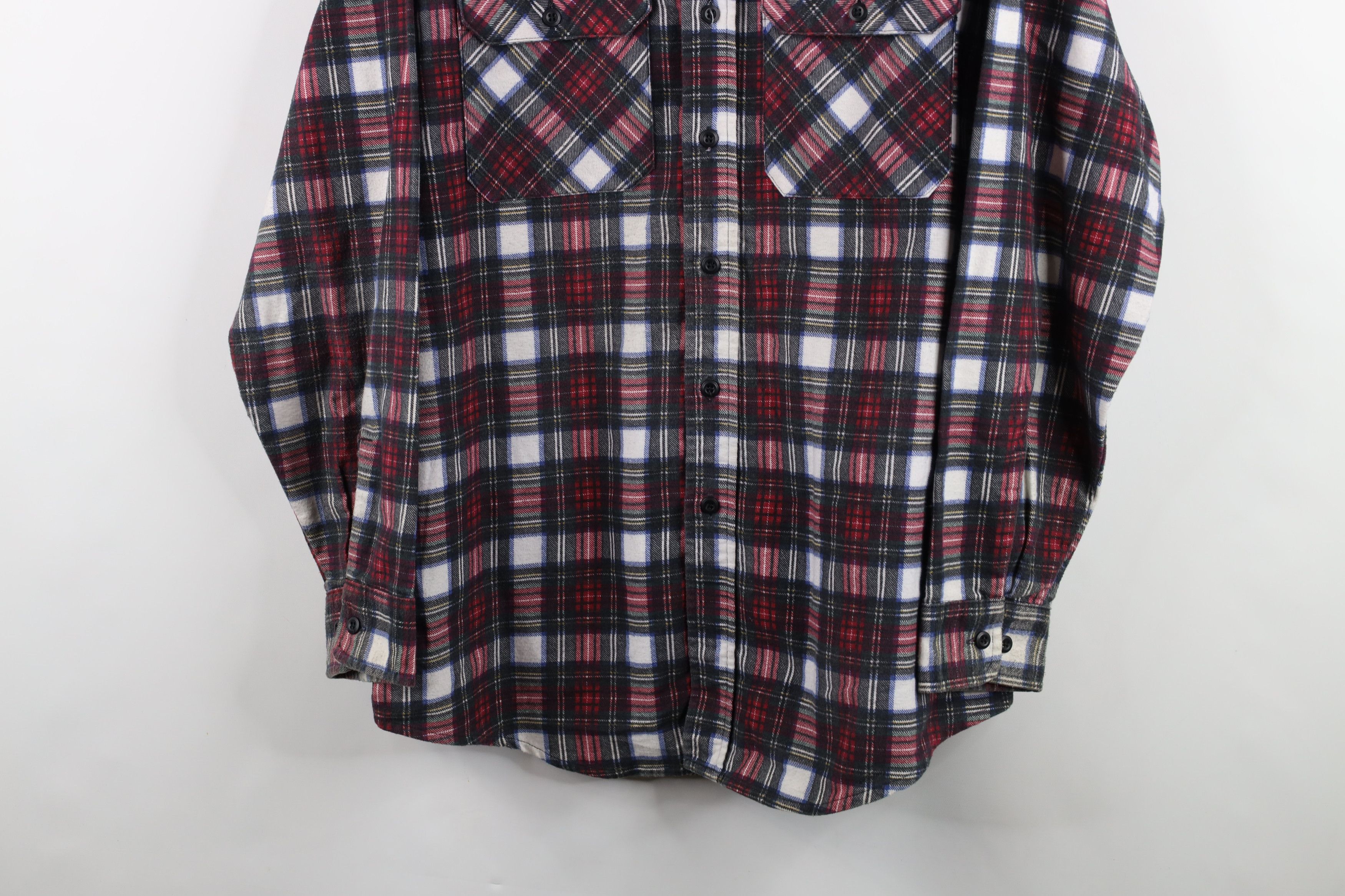 Vintage Vintage 90s Streetwear Pocket Flannel Collared Button Shirt Size US L / EU 52-54 / 3 - 3 Thumbnail