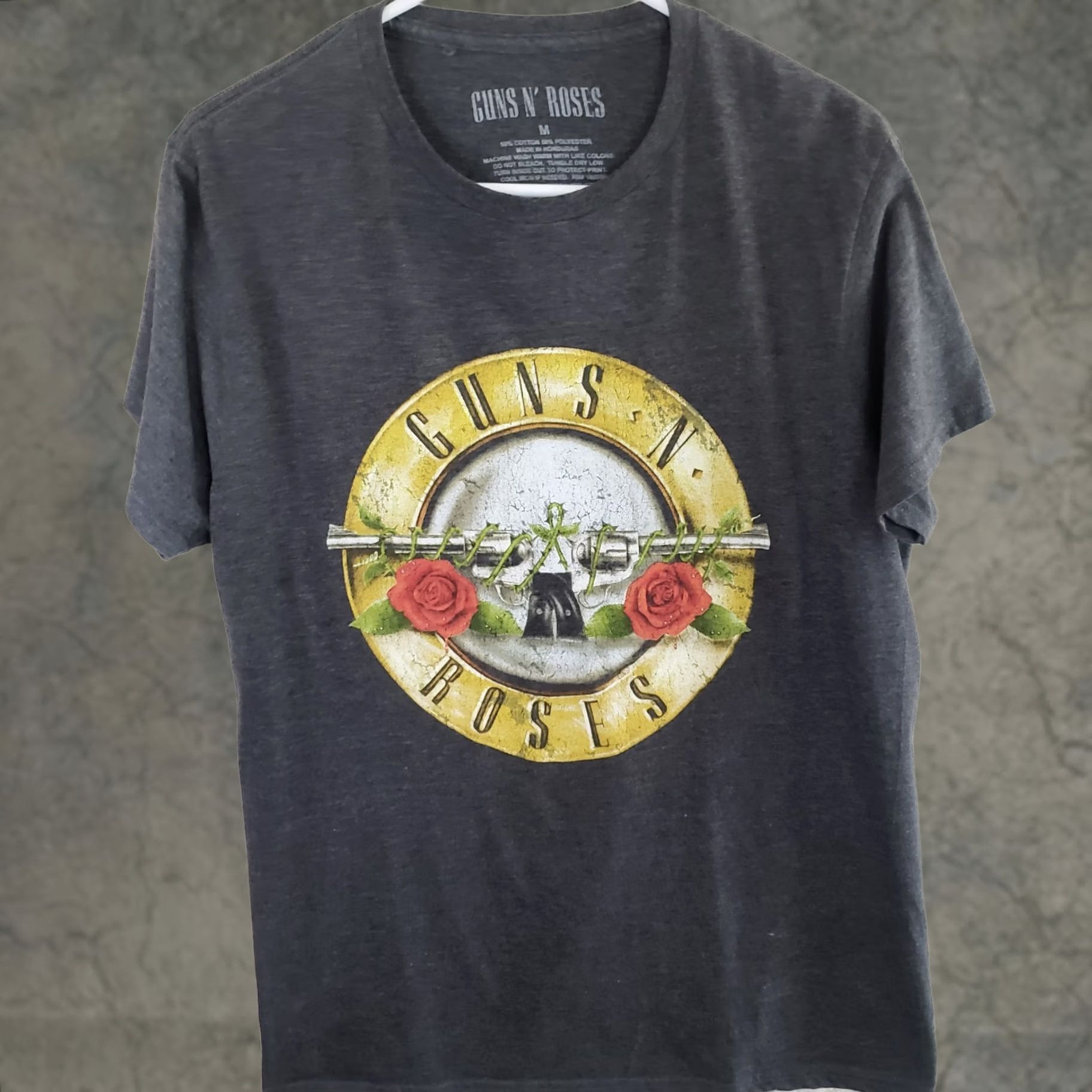 Vintage Guns N Roses Shirt Men Heathered Dark Gray Bullet Logo Graphic Band Tee Rock Sz. M Size US M / EU 48-50 / 2 - 1 Thumbnail