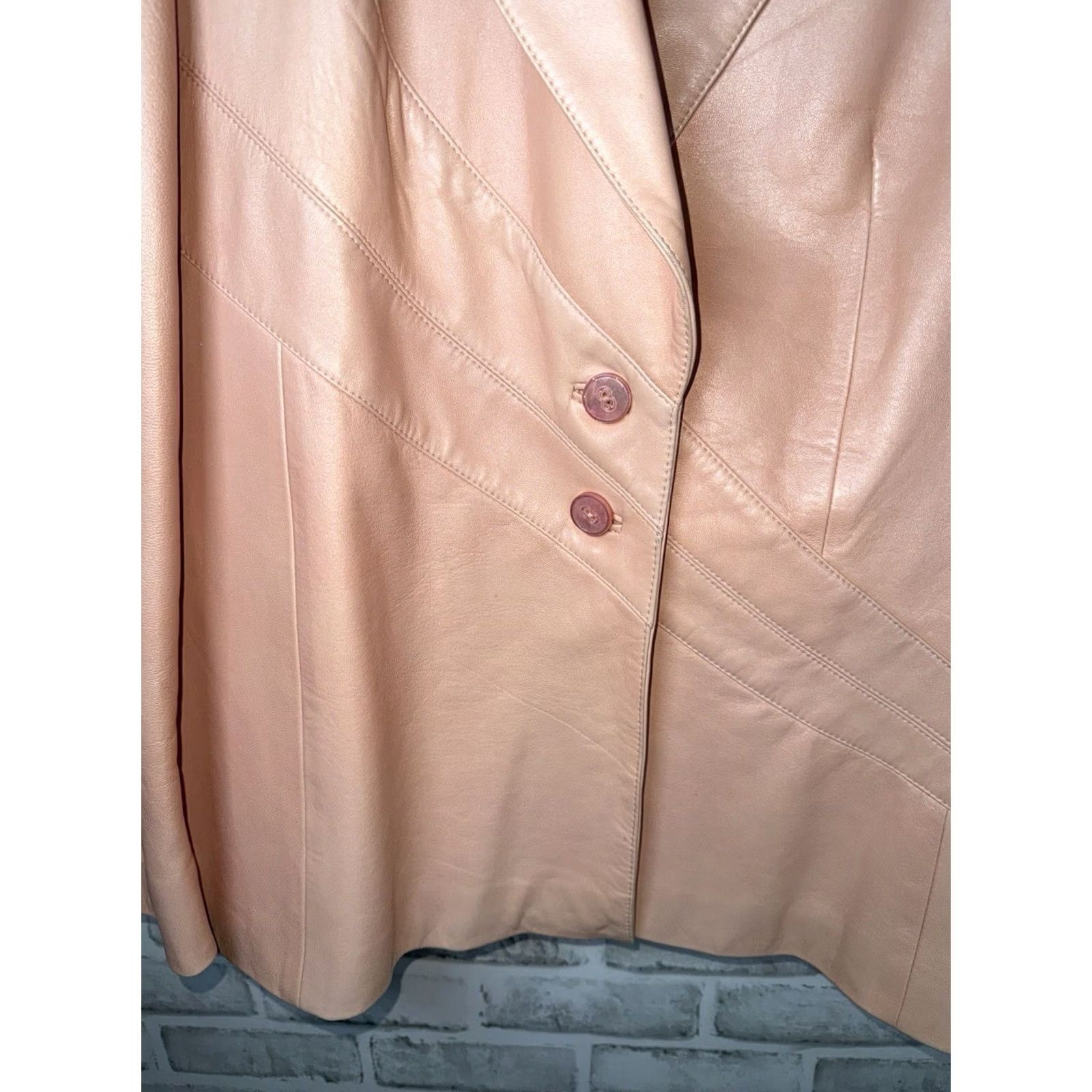 Escada VINTAGE Escada Pink SOFT Lamb Leather 2 Button Jacket Womens 42 Size M / US 6-8 / IT 42-44 - 6 Thumbnail