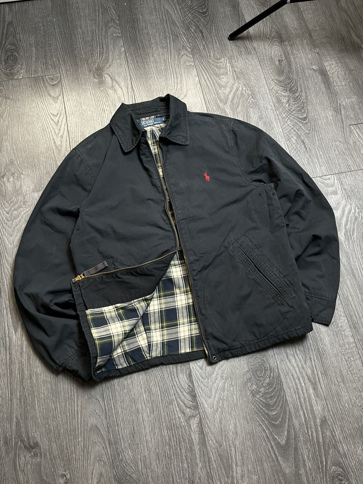 Vintage Polo Ralph Lauren Harrington Jacket Black Talon Zip