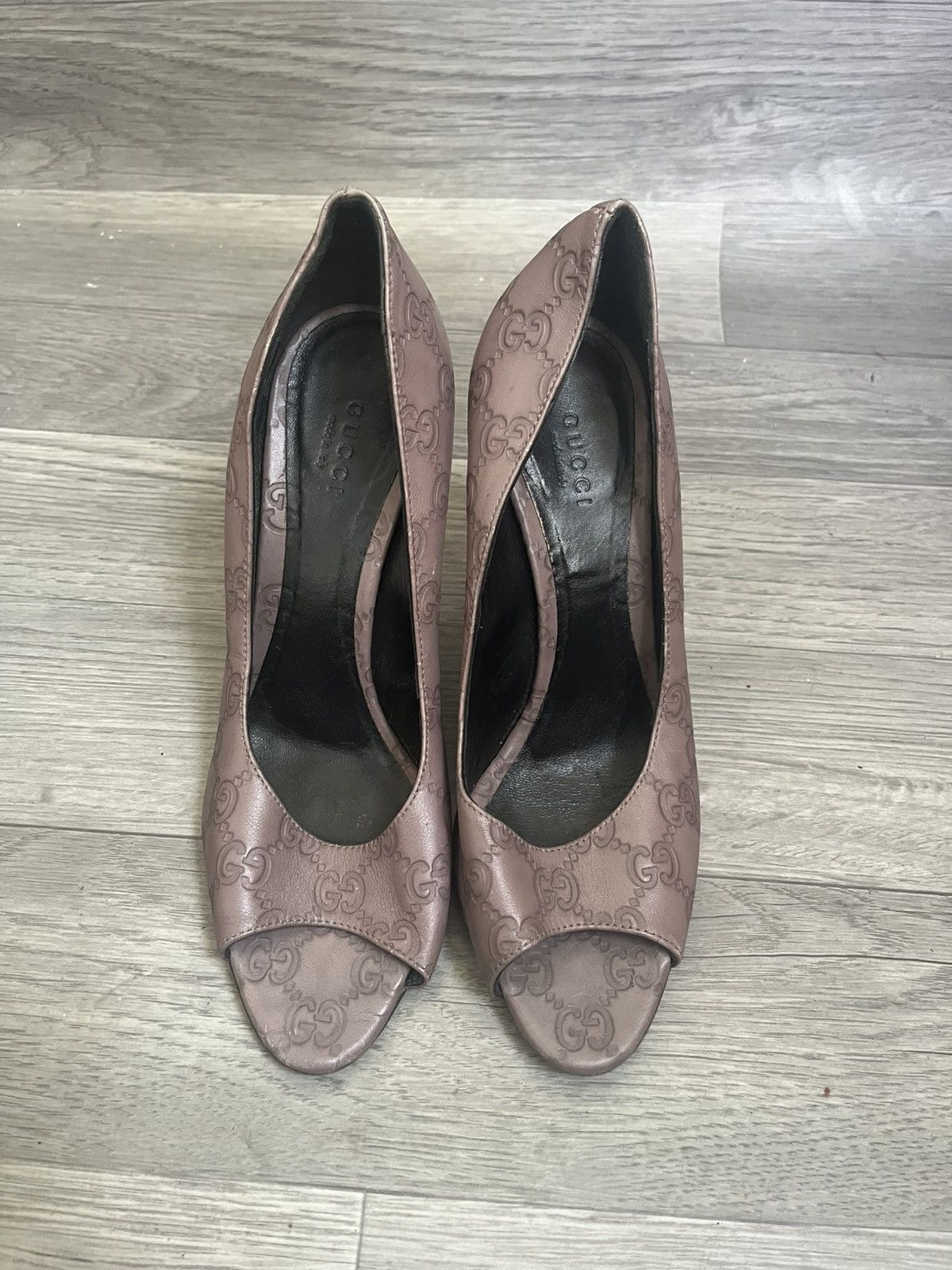 Gucci Gucci gg monogram open toe heel sz 38 Size US 8 / IT 38 - 3 Thumbnail