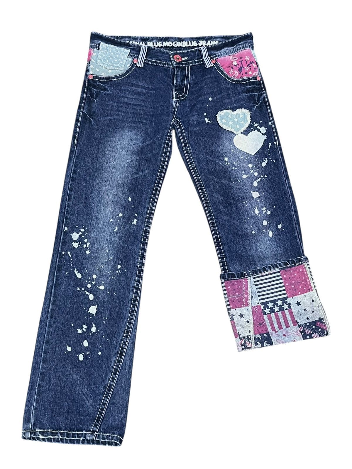 Blue Blue Japan ❤️Vintage BMB Paisley Smiley Kapital Spell-out Daicock Style Size 31" - 2 Thumbnail