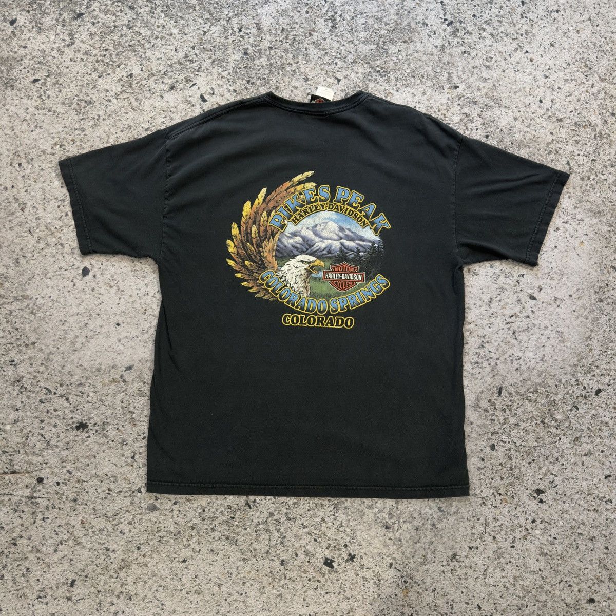 Harley Davidson Faded Thrashed Distressed Dragon Tee ERD Grunge Size US XL / EU 56 / 4 - 2 Thumbnail