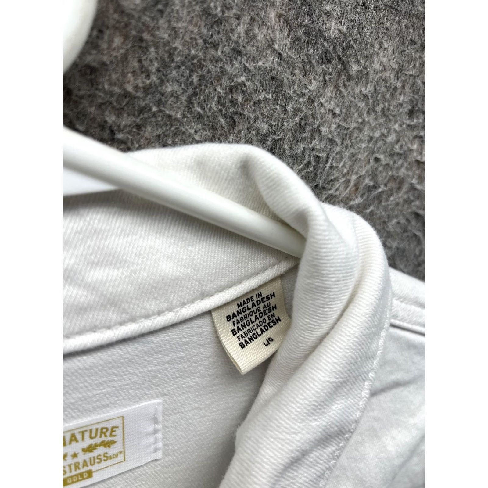 CO Signature by Levi Strauss & Co Jacket Womens Large White Denim Button Front Size L / US 10 / IT 46 - 2 Thumbnail