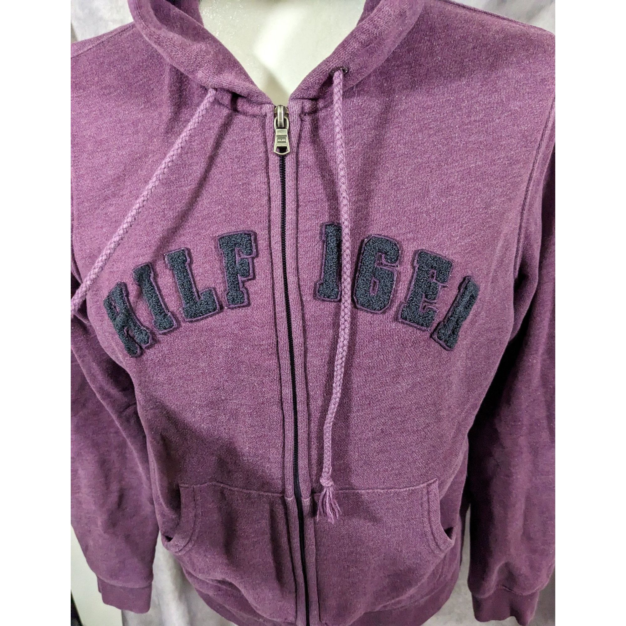 Tommy Hilfiger Preppy Purple Zip Hoodie by Tommy Hilfiger Size M / US 6-8 / IT 42-44 - 6 Thumbnail