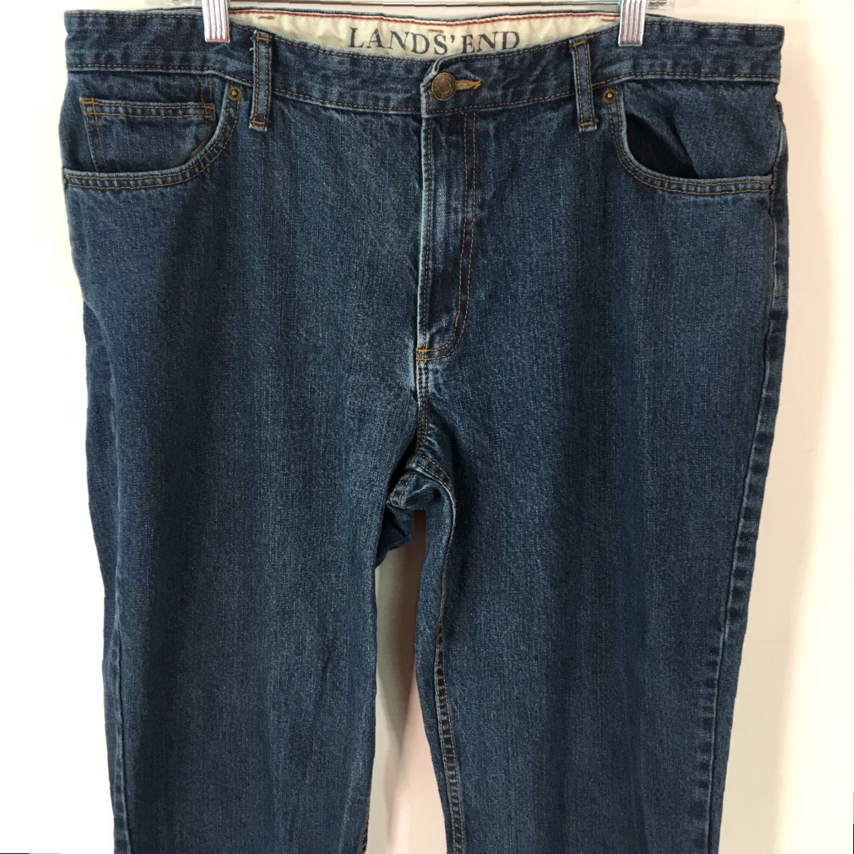 Lands' End Lands' End Men's Casual Straight Denim Jeans Size 40 Blue Regular Fit 5-Pocket Classic Size US 40 / EU 56 - 2 Thumbnail