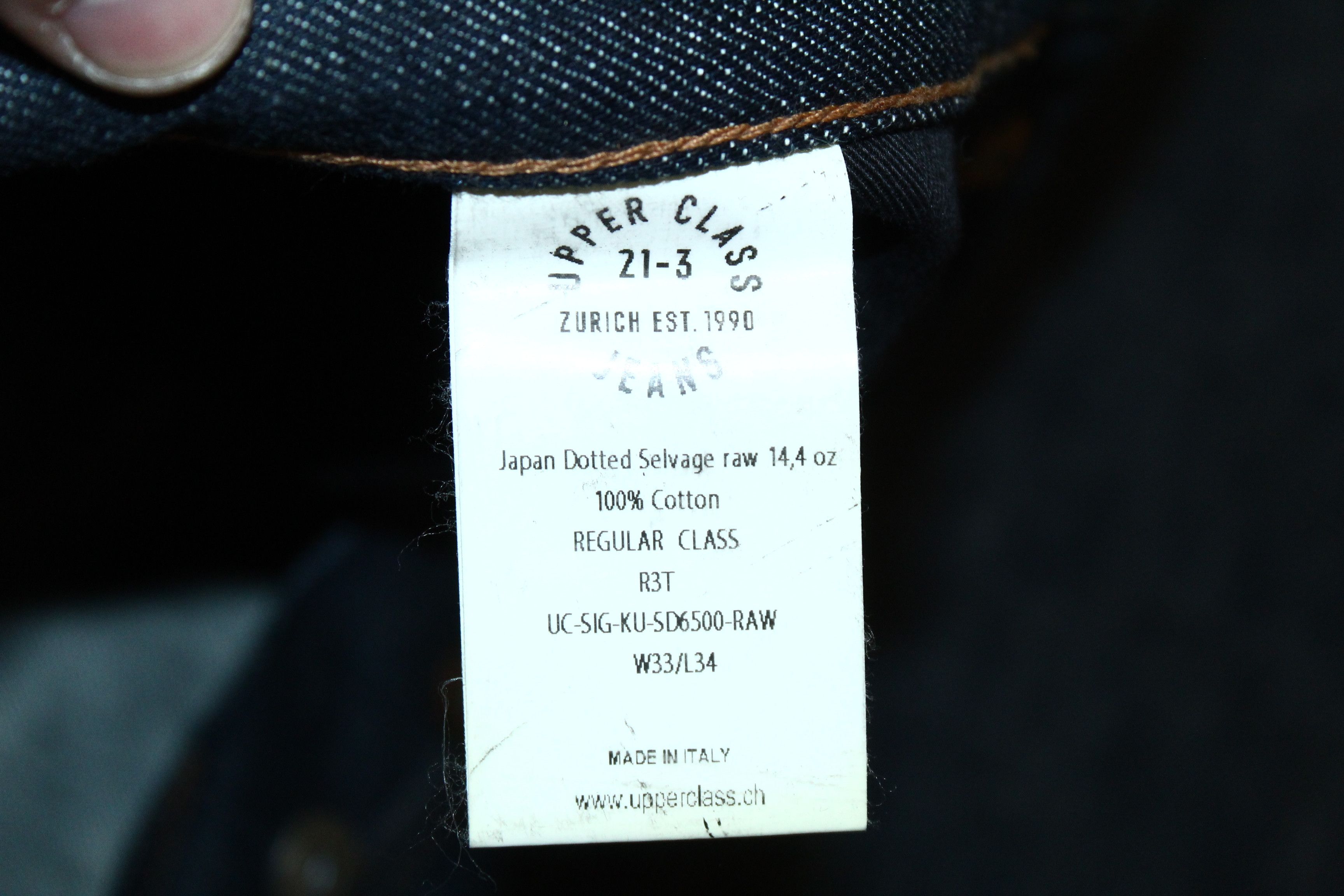Japanese Brand Upper Class Rough Japan Dotted Selvage Raw 14,4oz Jeans Size US 33 - 7 Thumbnail