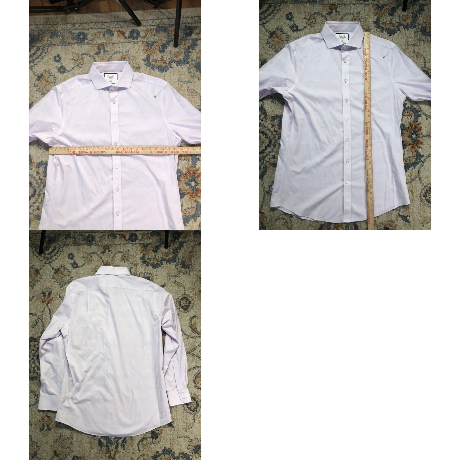 Charles Tyrwhitt Charles Tyrwhitt Dress Shirt Mens 16 Slim Fit Pink Check Non-Iron 100% Cotton Short Sleeve: No, Long Sleeve Size 42R - 8 Thumbnail