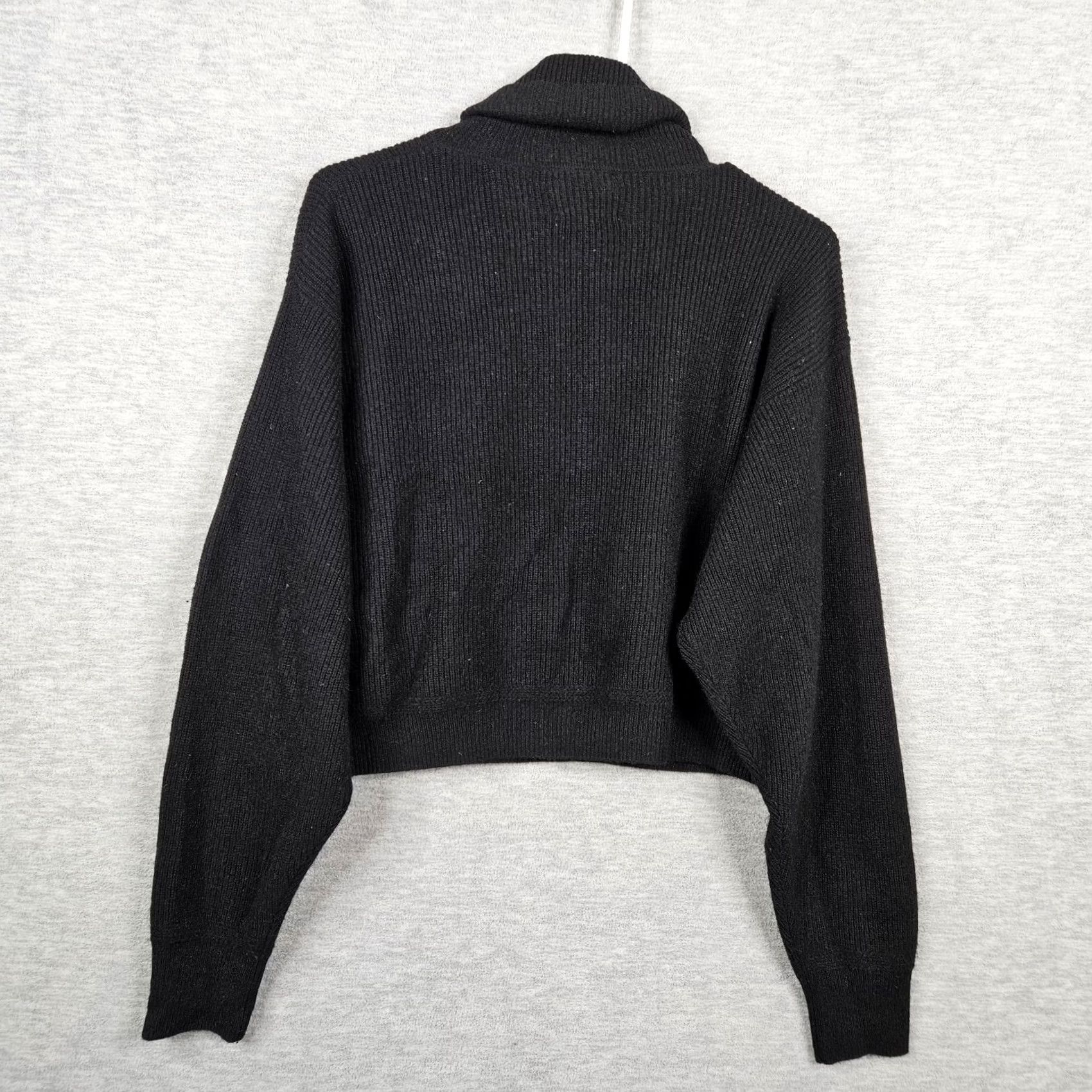 Vintage CRUSH Women's Black Turtleneck Pullover Cashmere Sweater Size 1 Regular Fit Knit All Seasons Casual Mens? Womens? Size XS / US 0-2 / IT 36-38 - 2 Thumbnail