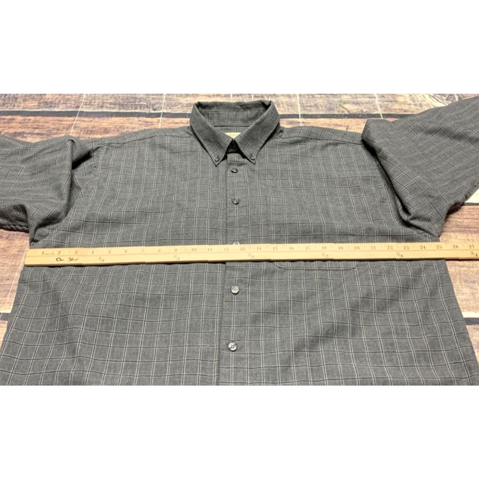 Vintage MunsingWear Shirt Men Large Gray Plaid Long Sleeve Button-Down 1 Pocket Size US L / EU 52-54 / 3 - 5 Thumbnail