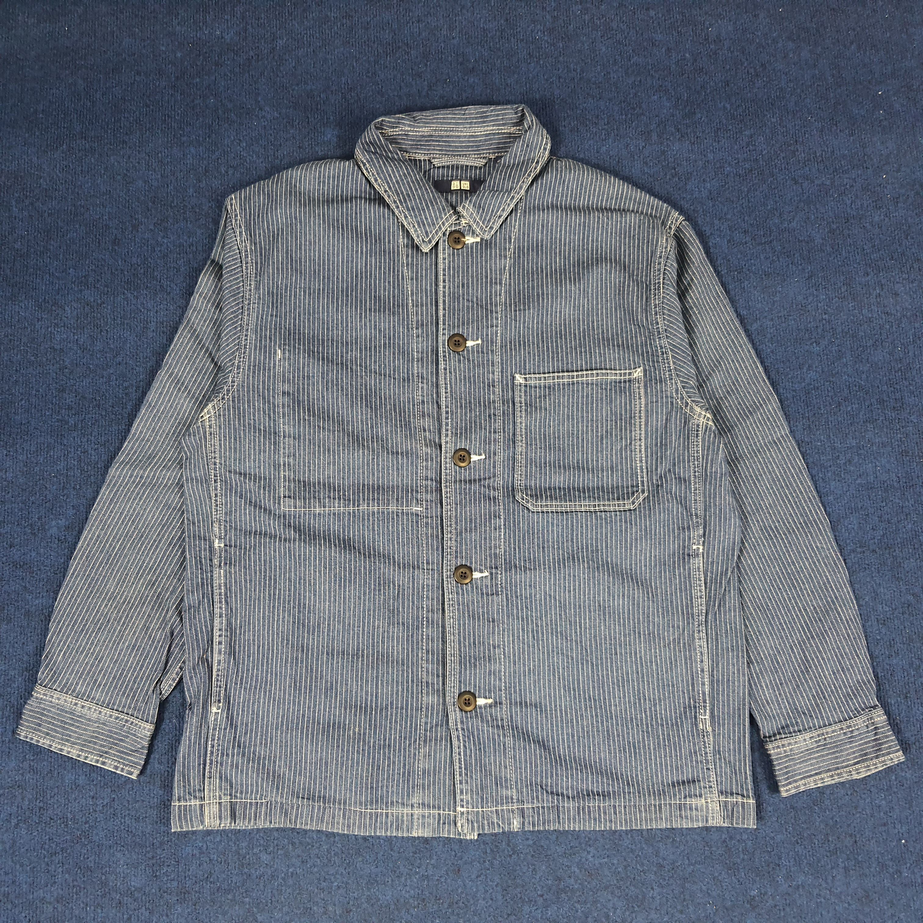 Japanese Brand × Uniqlo × Vintage Vintage Uniqlo Japanese Brand Denim Custom Logo Jacket Size US L / EU 52-54 / 3 - 3 Thumbnail
