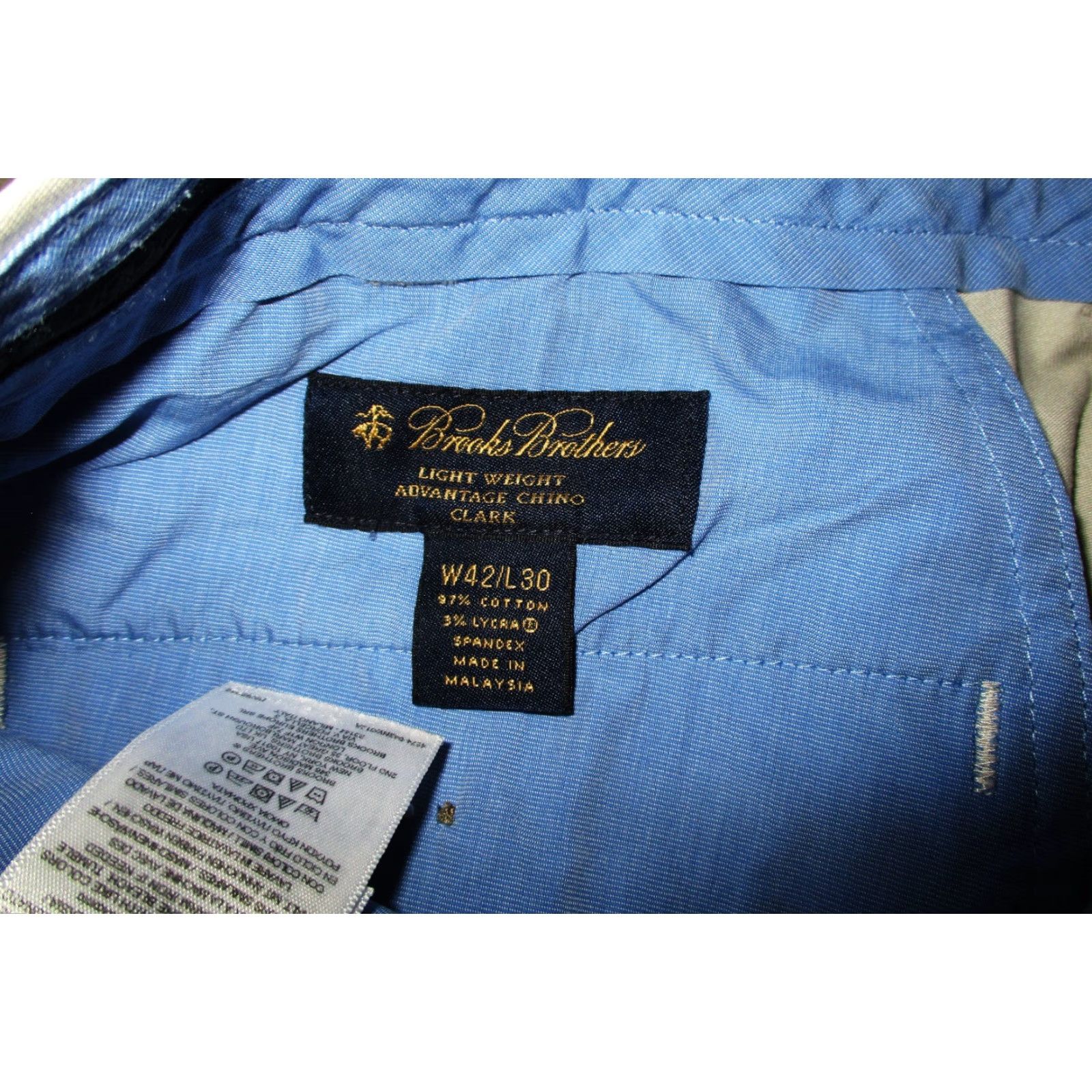 Brooks Brothers BROOKS BROTHERS Beige "Advantage Clark" Chino Pants Men's 42W 30L Regular Straight Flat Front 5-Pocket Belt Loops Brown Beige Size US 42 / EU 58 - 5 Thumbnail