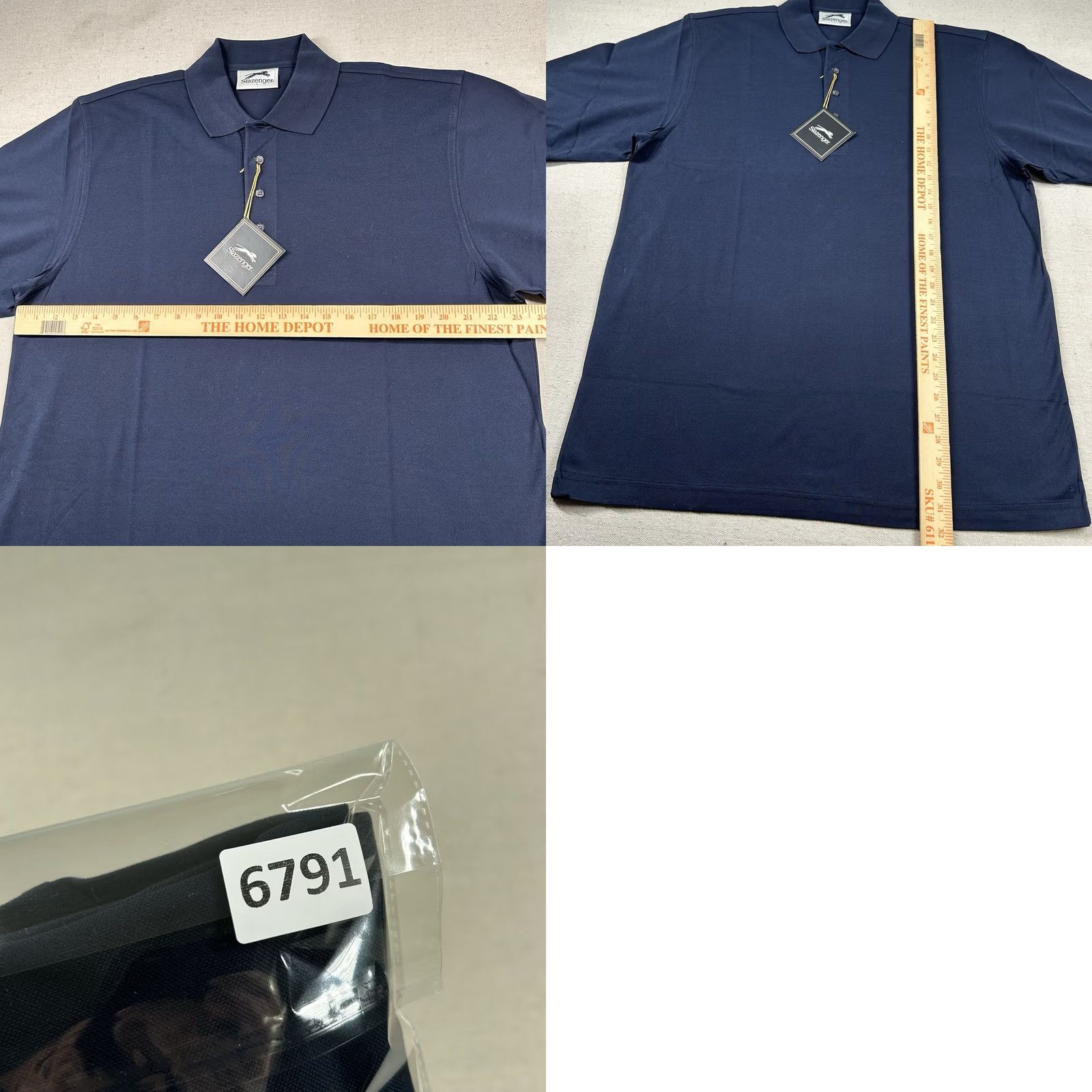 Vintage VINTAGE Slazenger Mens L Golf Polo Shirt Navy Blue 100% Cotton Polo Style Preppy Sports Size US L / EU 52-54 / 3 - 8 Thumbnail