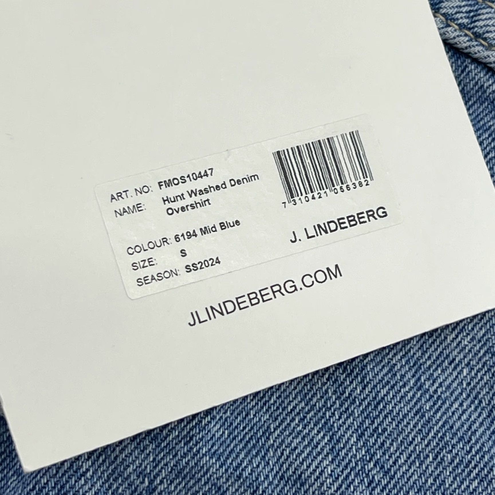J.Lindeberg J Lindeberg Hunt Washed Denim Overshirt Mens Small Blue Button Pockets Size US S / EU 44-46 / 1 - 3 Thumbnail