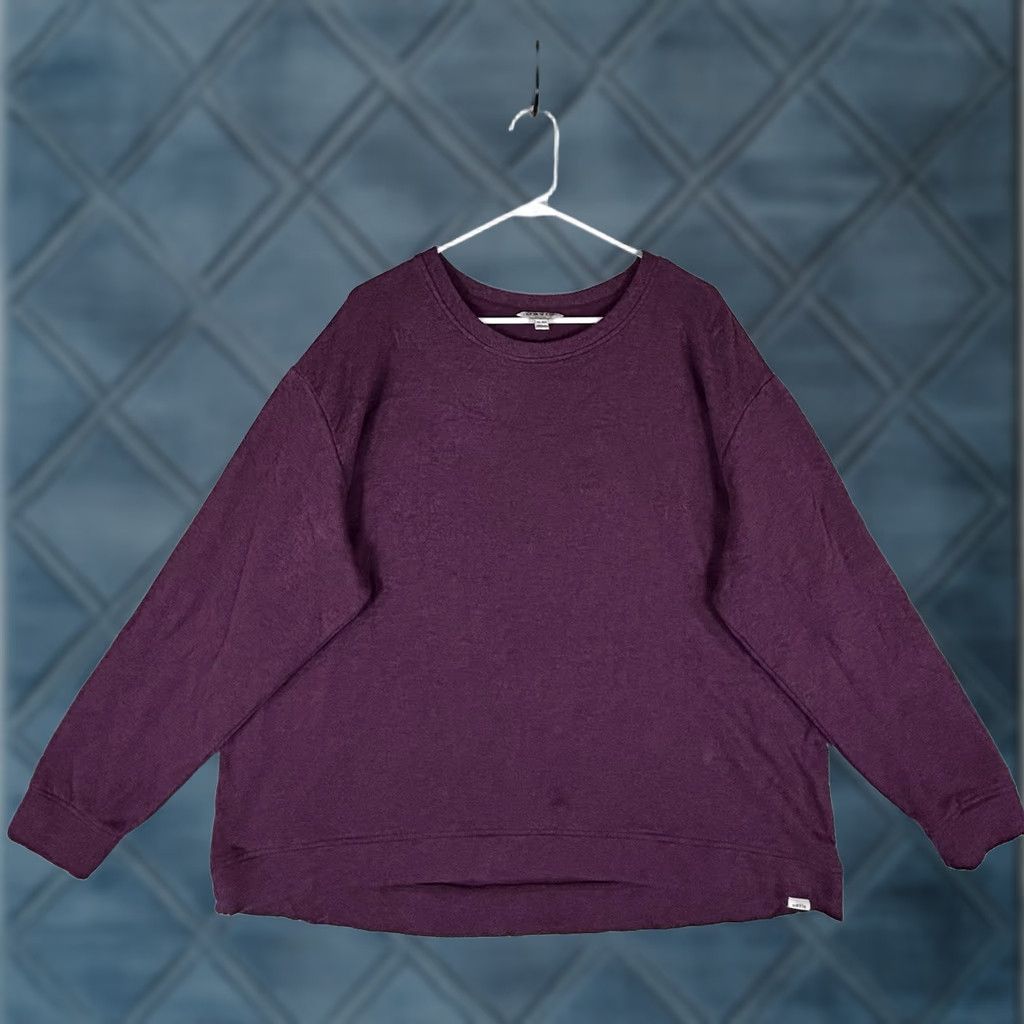 Orvis Orvis Sweater Mens 2XL Crew Neck Fleece Pullover Casual Solid Purple Long Sleeve Regular Knit-Blend Mock Stain Size US XXL / EU 58 / 5 - 1 Thumbnail