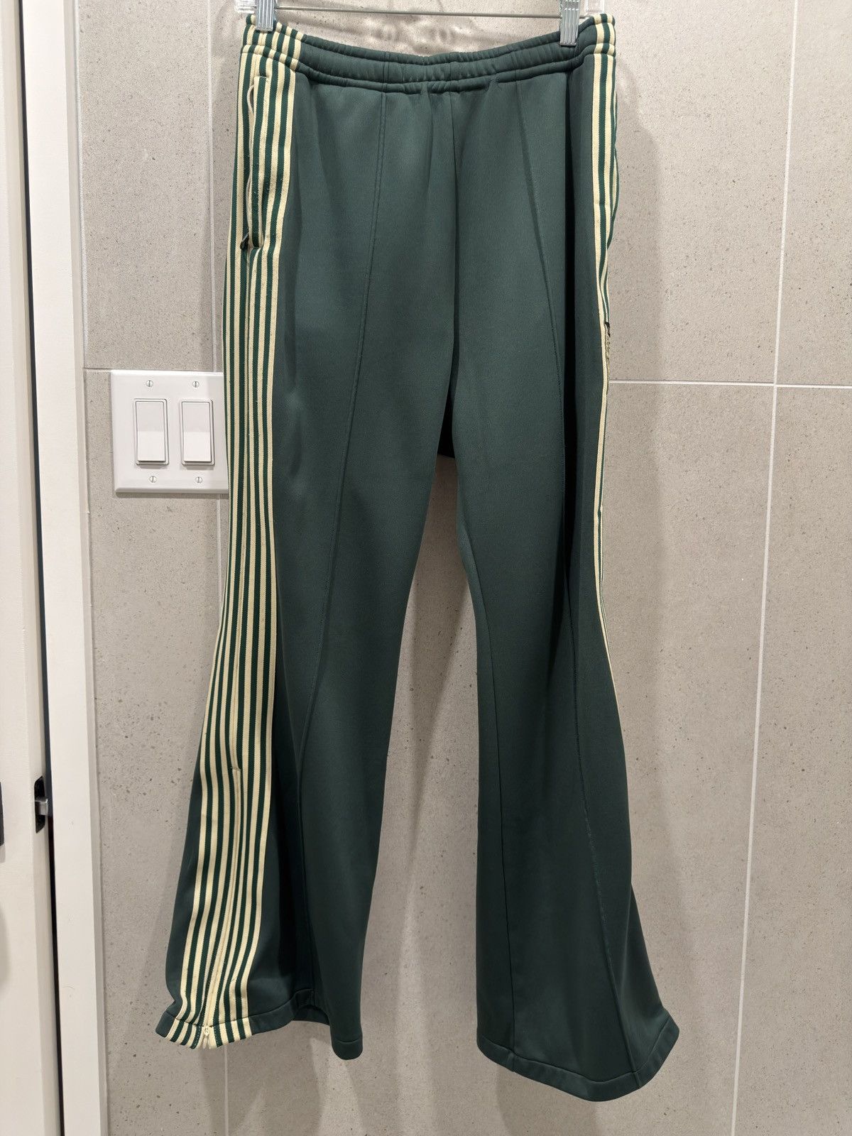 Kapital Kapital Smooth Jersey Stuntman Striped Flared Track Pants Size US 30 / EU 46 - 1 Thumbnail
