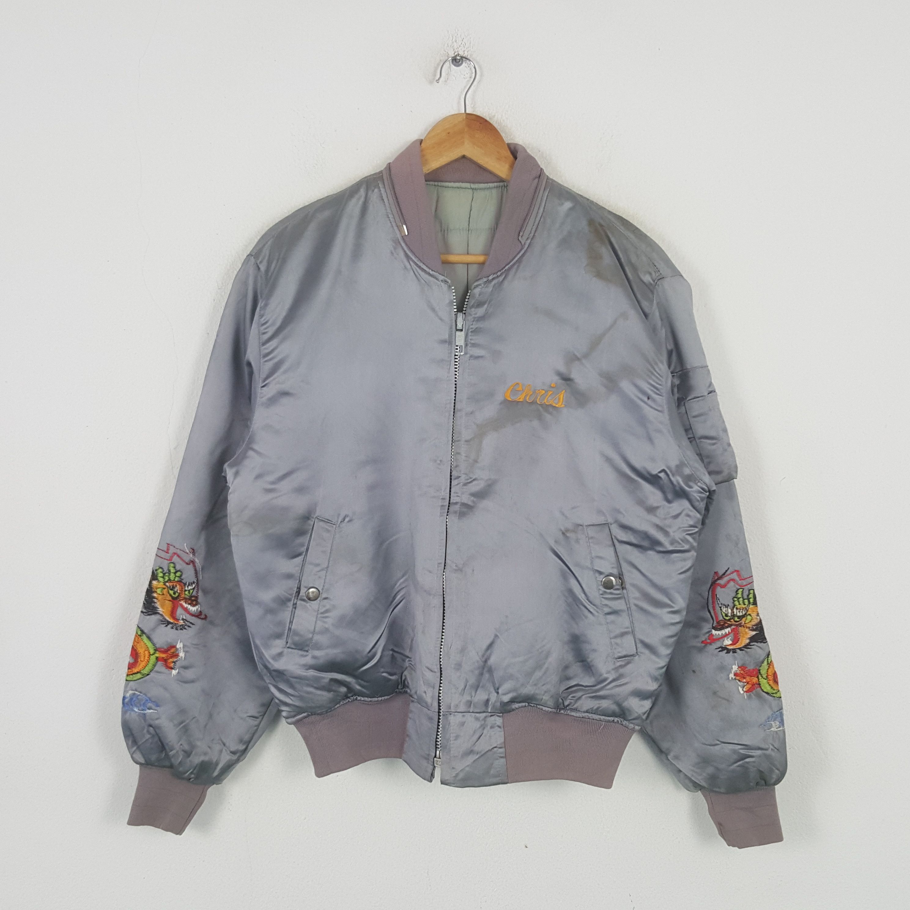 Japanese Brand Vintage Team Spirit 89 Embroidery Bomber Sukajan Jacket RR8 Size US L / EU 52-54 / 3 - 3 Thumbnail