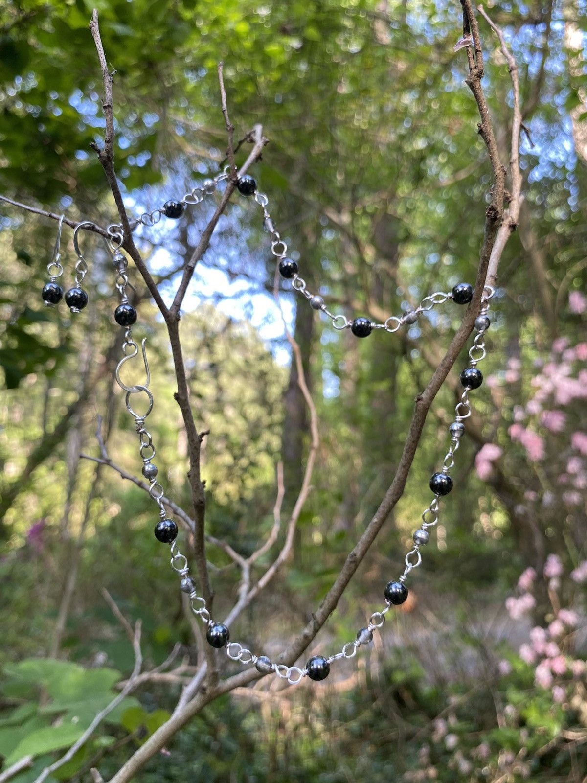 Handmade Hematite Choker and Earrings Size ONE SIZE - 2 Thumbnail