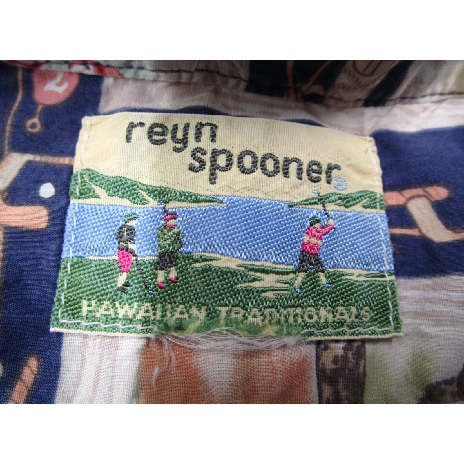 Reyn Spooner VINTAGE Reyn Spooner Shirt Mens Large Blue Pullover AOP Golf Tiki Made in USA Size US L / EU 52-54 / 3 - 3 Thumbnail