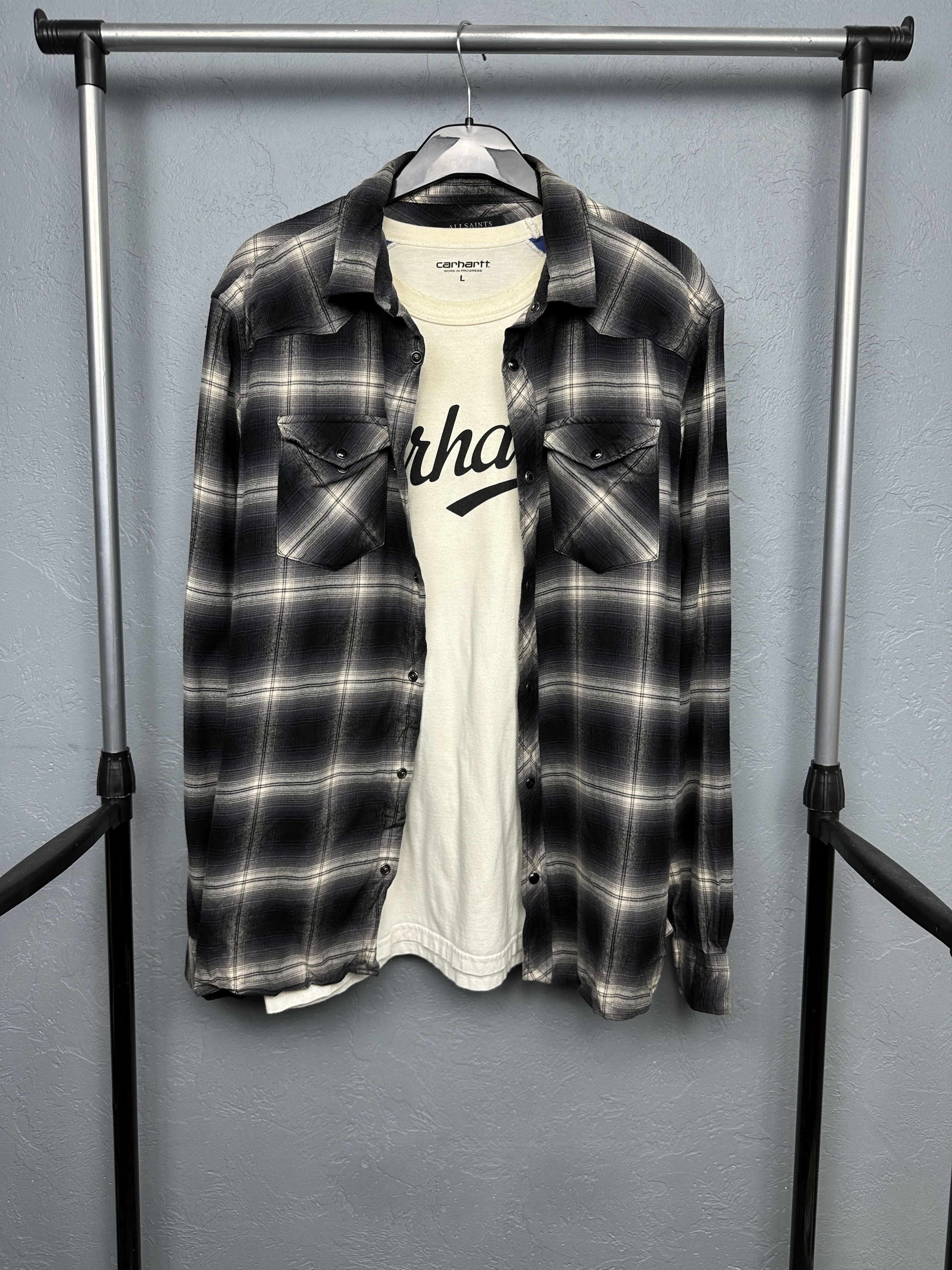 Allsaints Allsaints Mens Flannel Plaid Shirt Size US M / EU 48-50 / 2 - 1 Thumbnail