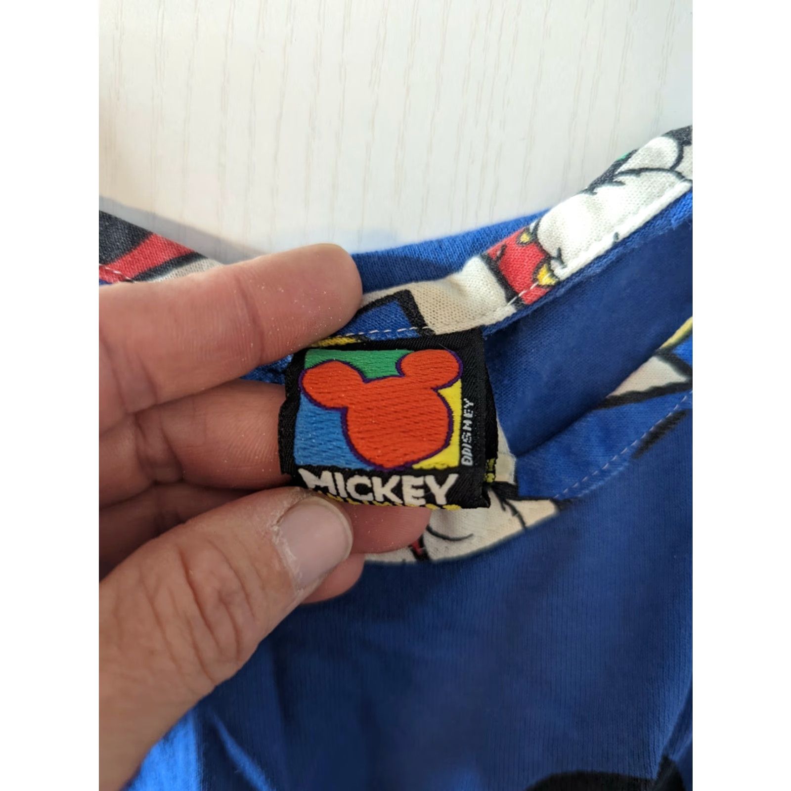 Mickey Unlimited VINTAGE Mickey Mouse Cropped T Shirt USA 90s Women's Size L Crew Neck Short Sleeve Graphic Print Blue Size L / US 10 / IT 46 - 2 Thumbnail
