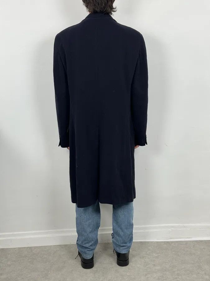 Armani Collezioni 1990s Giorgio Armani Le Collezioni Navy Wool Officier Trench Coat Size US L / EU 52-54 / 3 - 3 Thumbnail