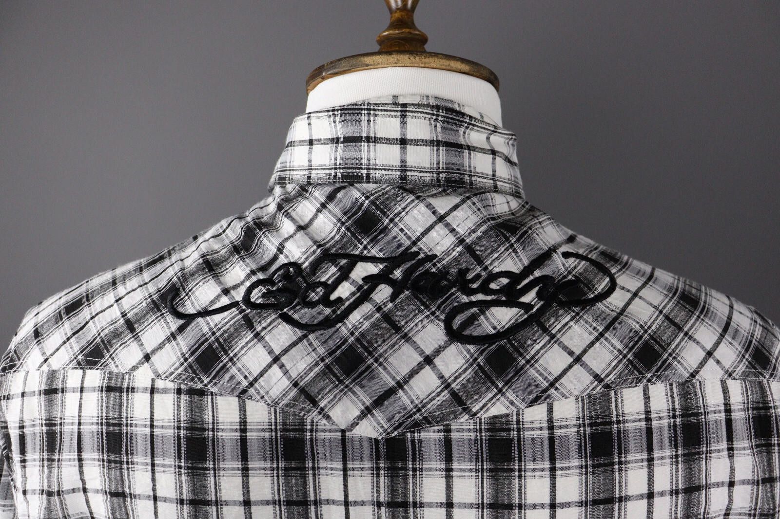 Ed Hardy Ed Hardy Check Casual Short Sleeve Button Down Shirt Size XL Size US XL / EU 56 / 4 - 8 Thumbnail