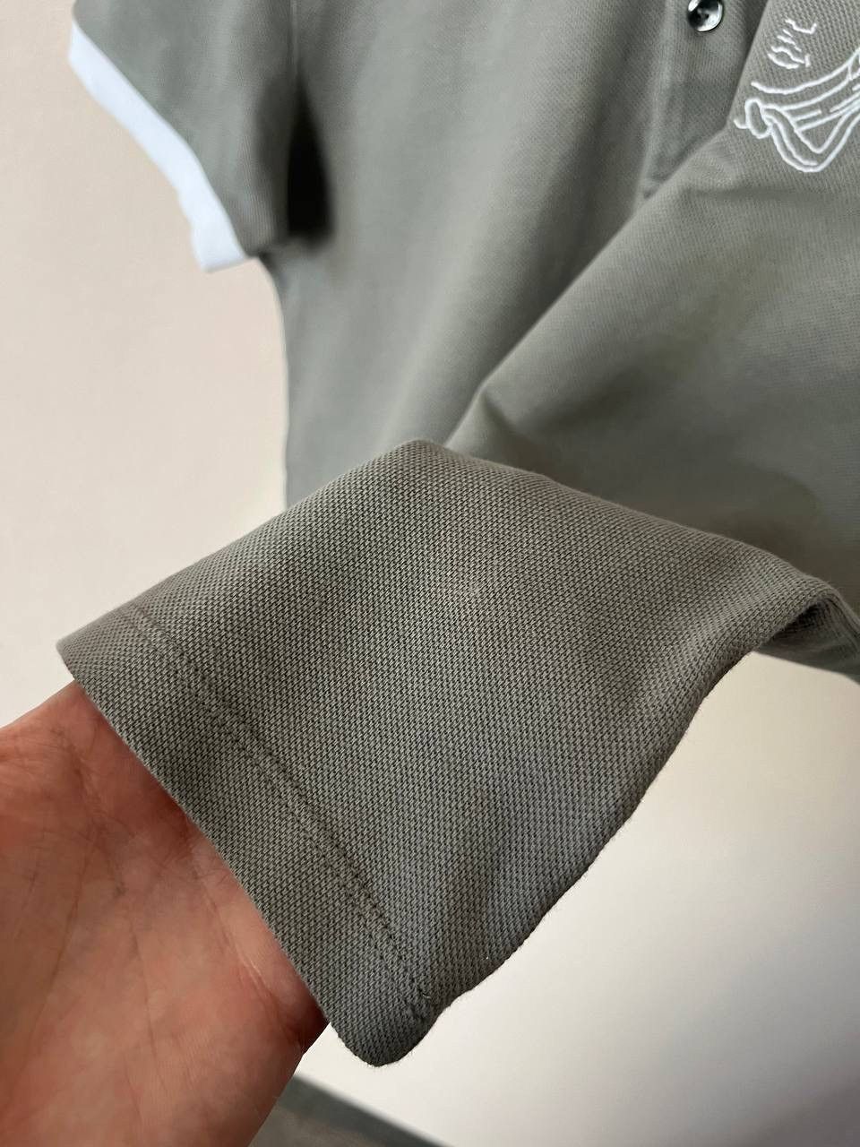 Versace Versace Collection Men's Polo Shirt Gray White L 100% Cotton Size US L / EU 52-54 / 3 - 6 Thumbnail