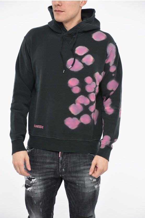 image of Dsquared2 Goth T&d Cool Hoodie Sweatshirt With Graphic Print in Grey, Men's (Size Large)