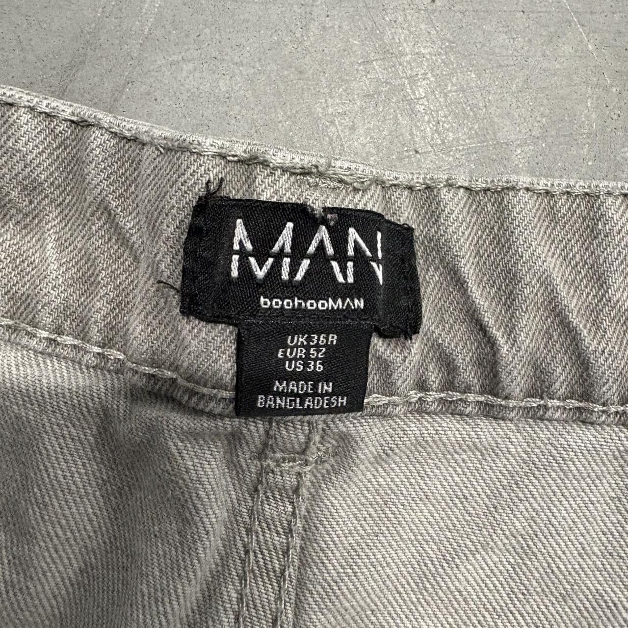 Boohoo × Vintage Crazy Vintage Y2K/2000s Baggy Wideleg Grey Boohoo Man Denim Jeans! Size US 36 / EU 52 - 8 Thumbnail