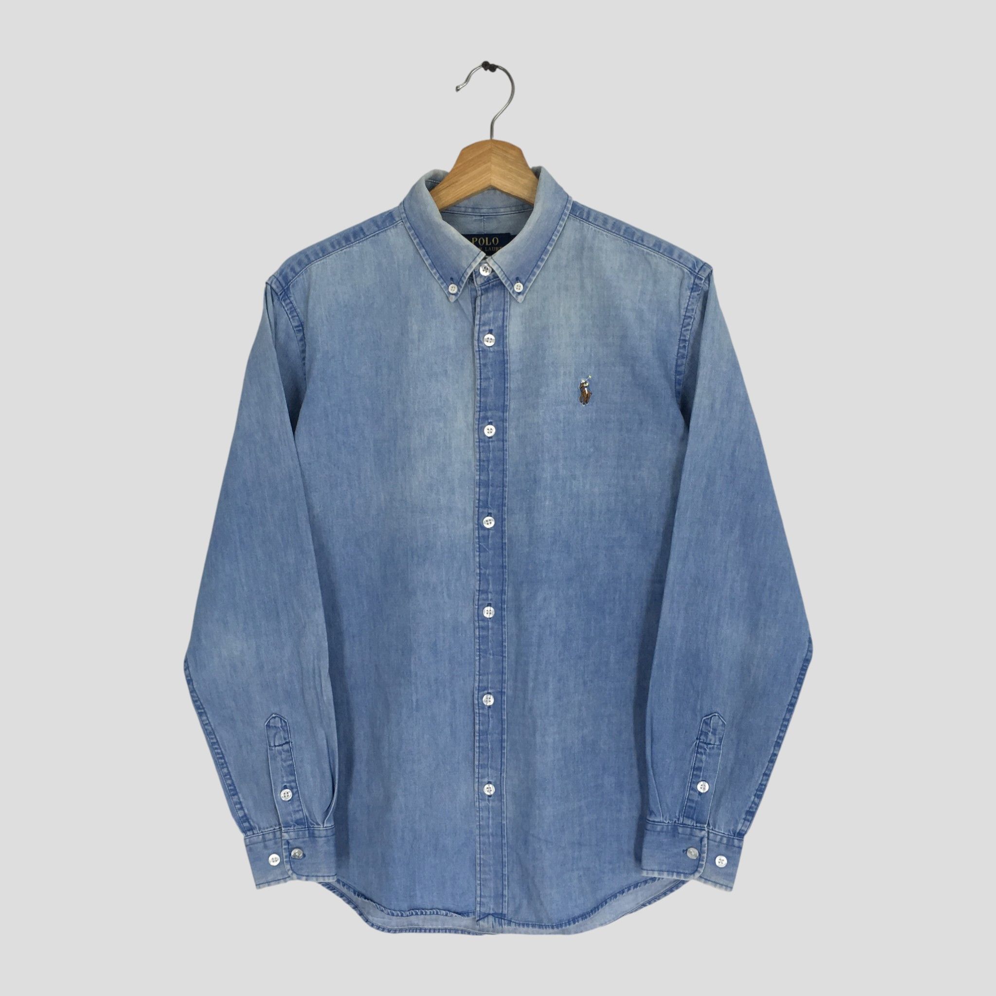Polo Ralph Lauren Vintage Polo Ralph Lauren Denim Polo Pony Jeans Shirt Size US M / EU 48-50 / 2 - 1 Thumbnail