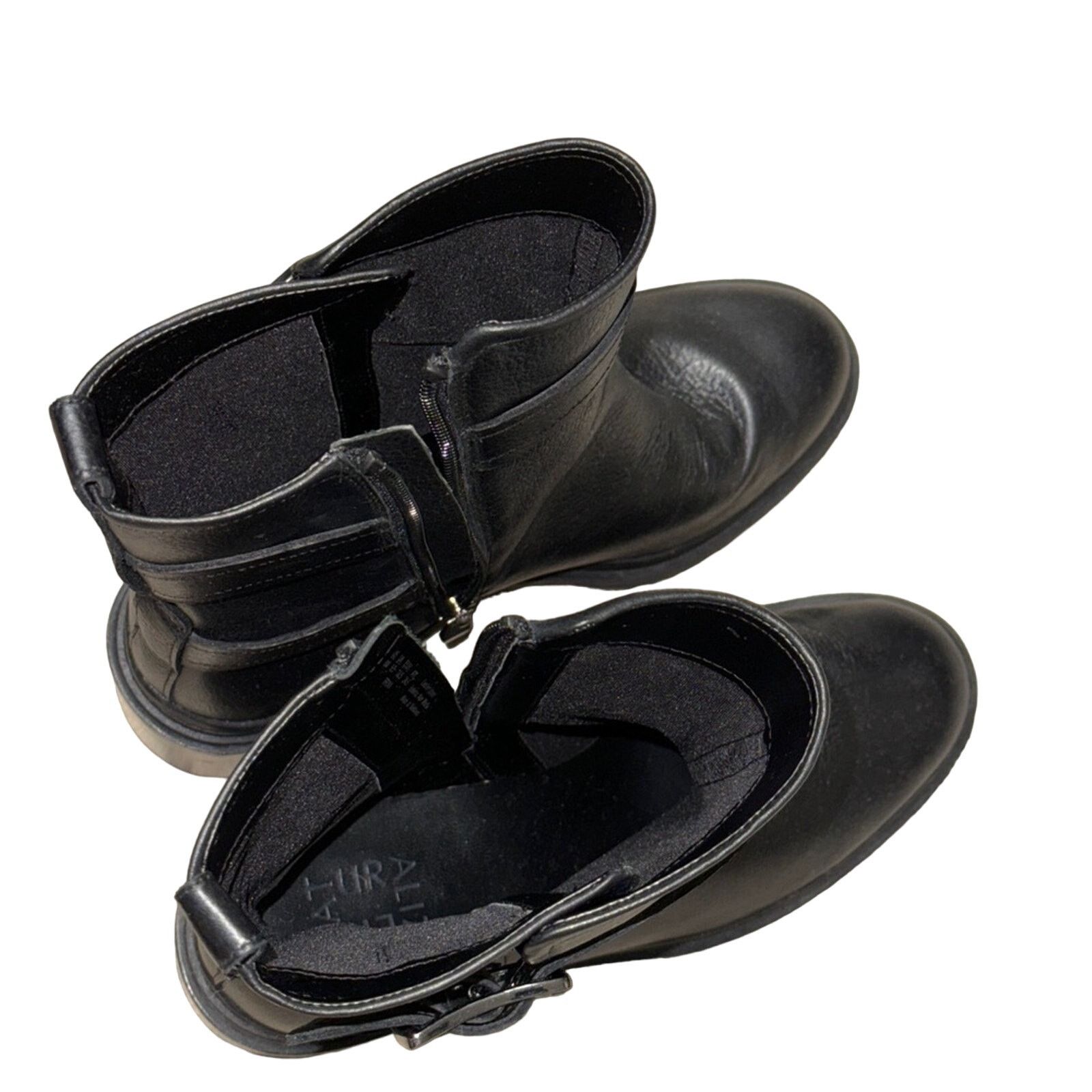 Other Trina Leather Moto Buckle Block Heel Boots Black Size 8 Size US 8 / IT 38 - 5 Thumbnail