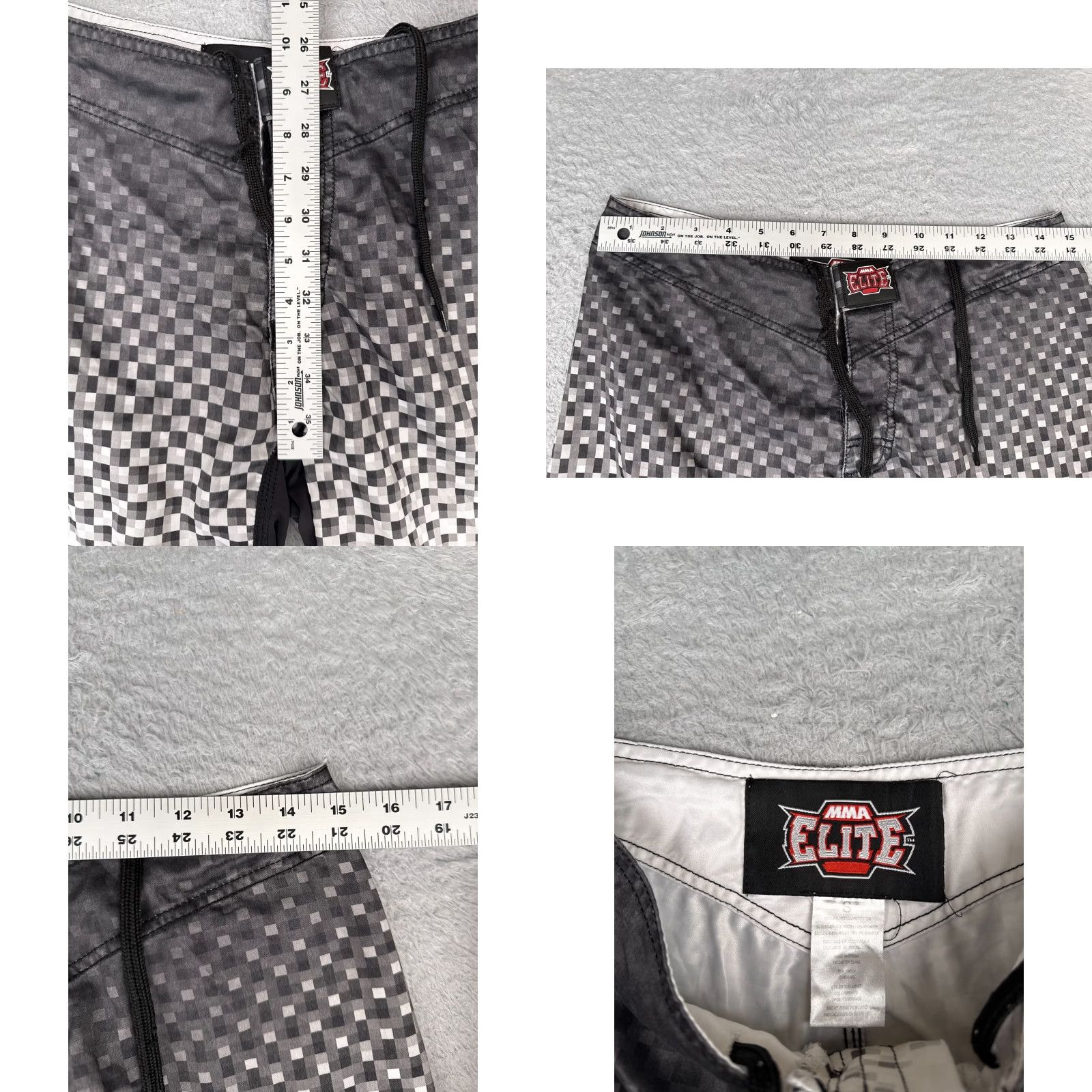 Vintage MMA Elite Shorts Mens Small White Black Drawstring Waist Gym Workout Training Size US 30 / EU 46 - 8 Thumbnail