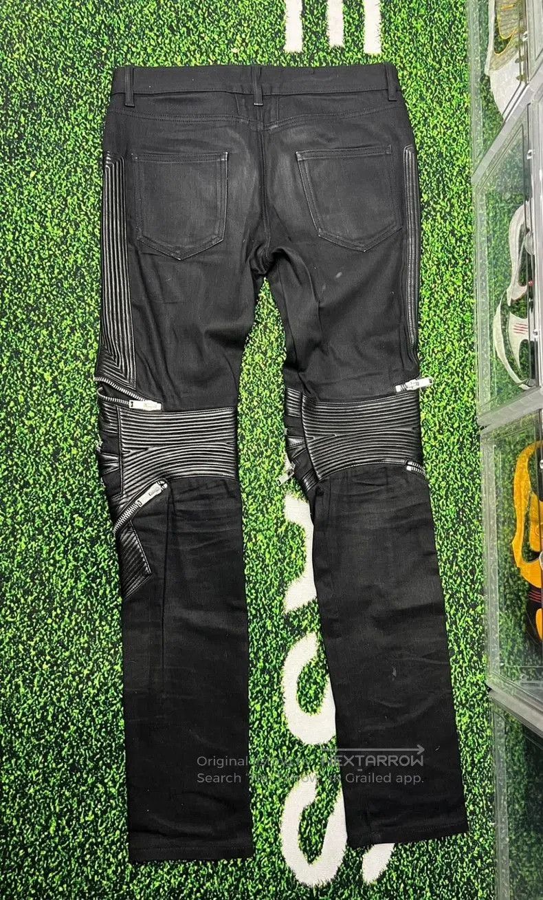 Saint Laurent Paris Saint Laurent Distressed Leather Zip Jeans. Size US 31 - 2 Thumbnail