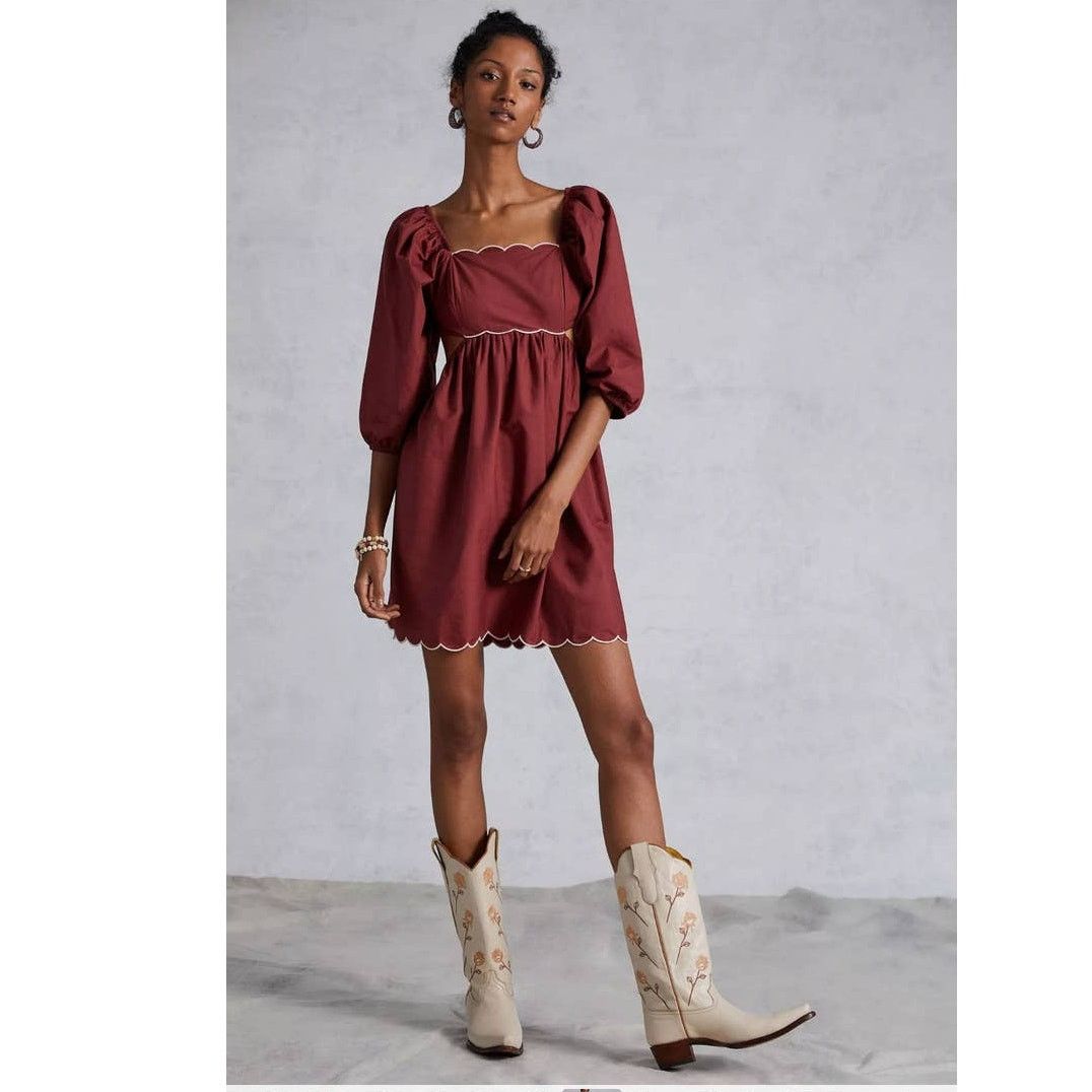Anthropologie New Forever That Girl Scalloped Mini Dress $160 Plus 1X 18W Size XXL / US 16-18 / IT 52-54 - 2 Thumbnail
