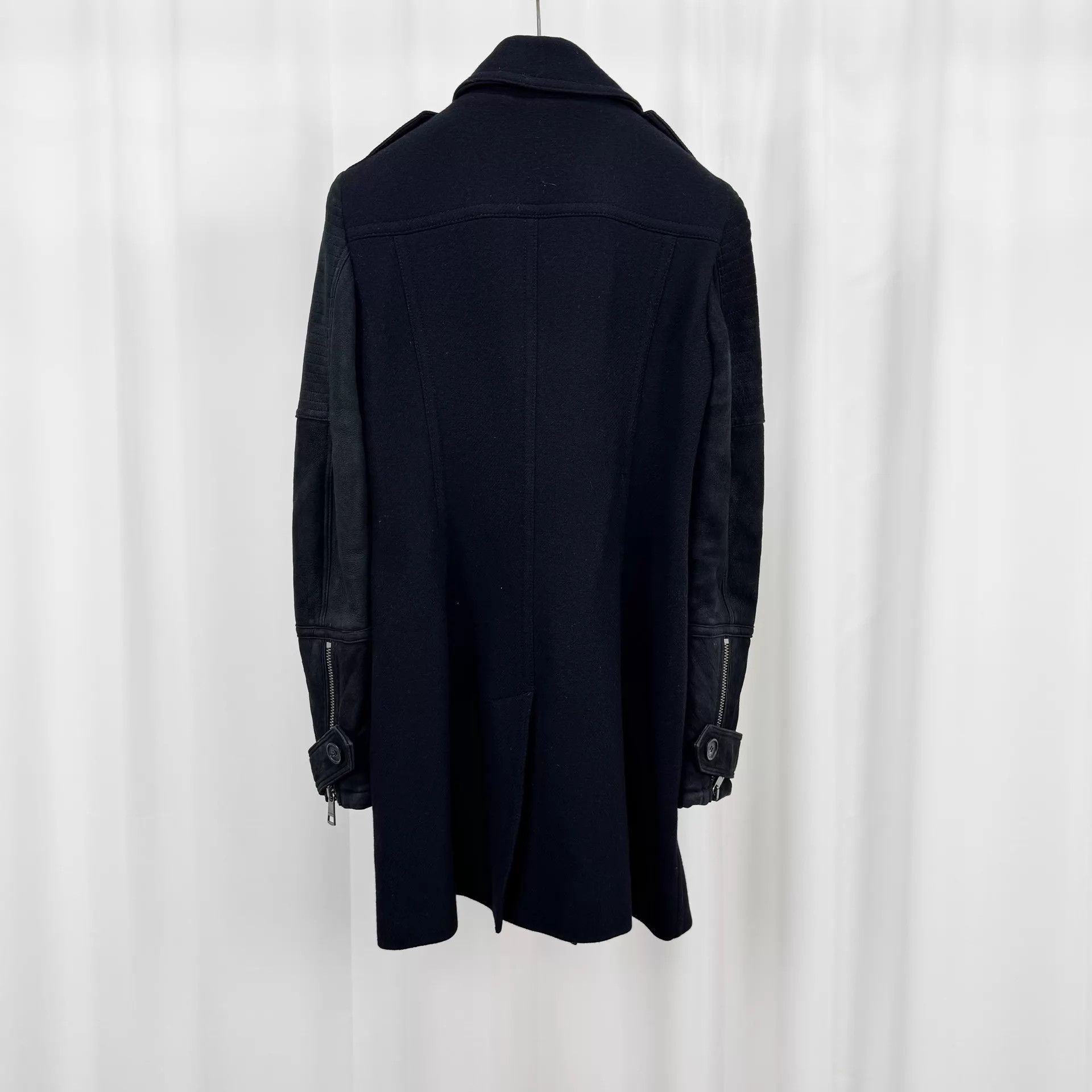 Burberry Burberry DB Wool & Leather Panel Coat UK6 98 New Size XS / US 0-2 / IT 36-38 - 2 Thumbnail