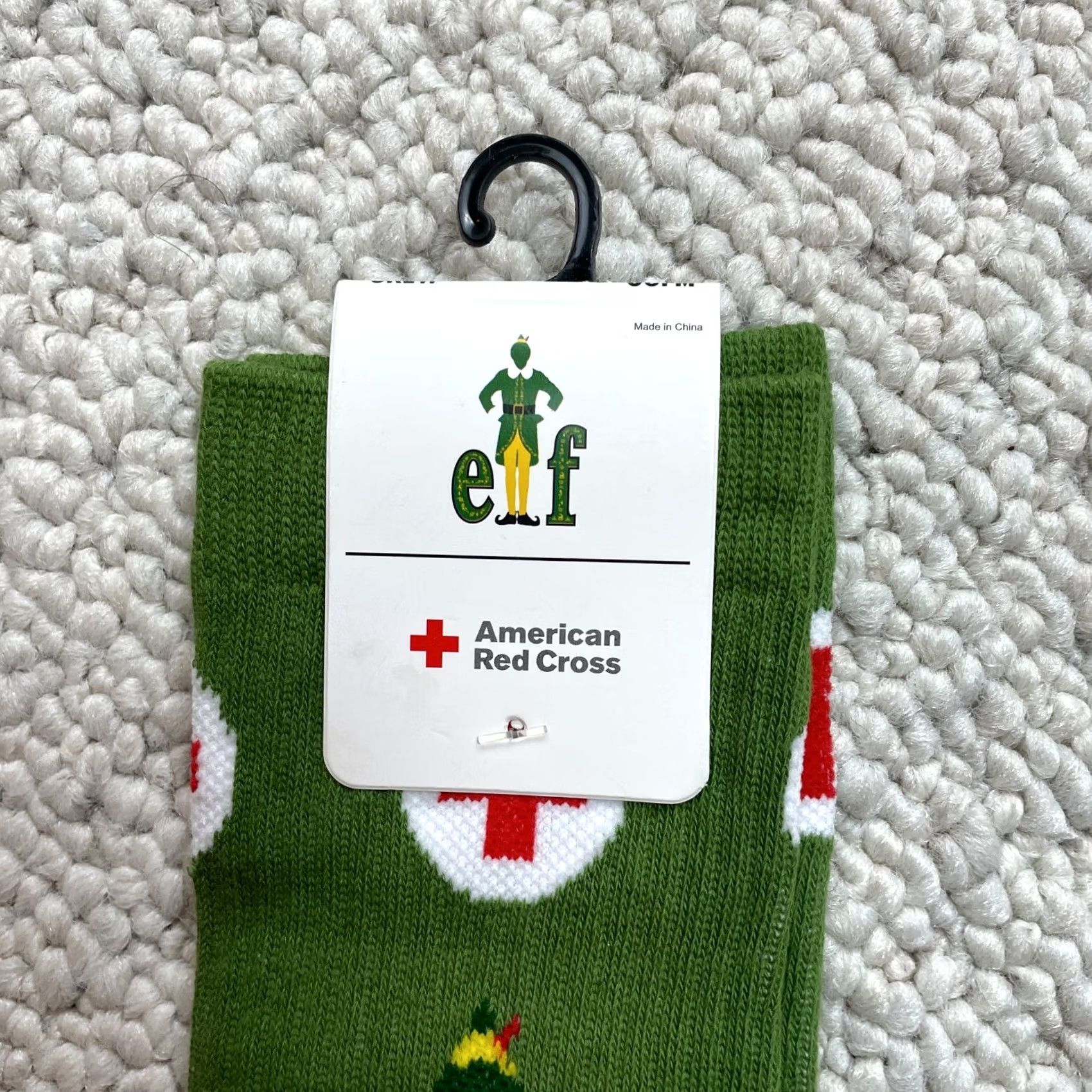 Vintage VINTAGE American Red Cross Elf Movie Green Socks Adult Unisex 2023 New NWT Christmas Size ONE SIZE - 2 Thumbnail