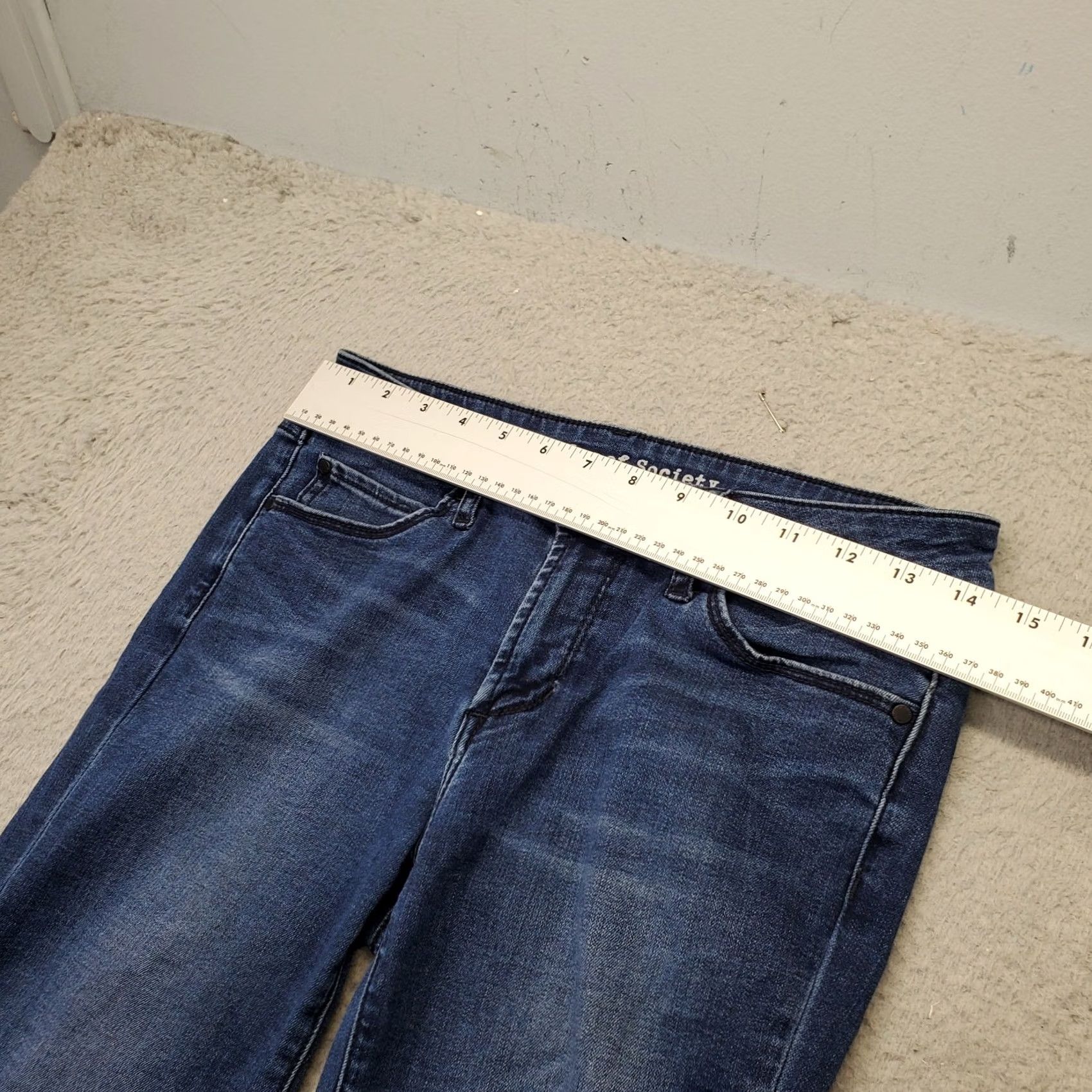 Vintage Articles of Society Jeans Womens 27 Blue Denim Frayed Hem Stretch Skinny Regular 5-Pocket Denim Blue 90s Outdoor Mens Womens Girls Boys Size 27" / US 4 / IT 40 - 3 Thumbnail