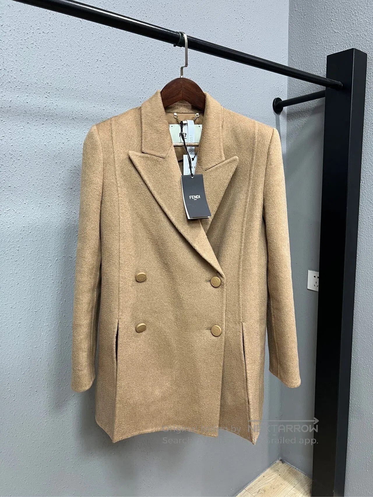 Fendi Fendi Beige Printed Wool Overcoat. Size M / US 6-8 / IT 42-44 - 1 Thumbnail
