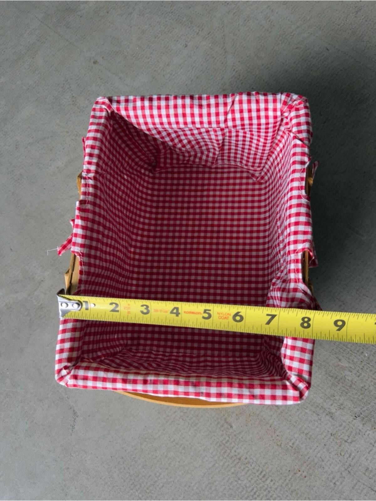 Other Woven Picnic Basket / Gingham Lined / Wooden Handle / Red Size ONE SIZE - 11 Thumbnail