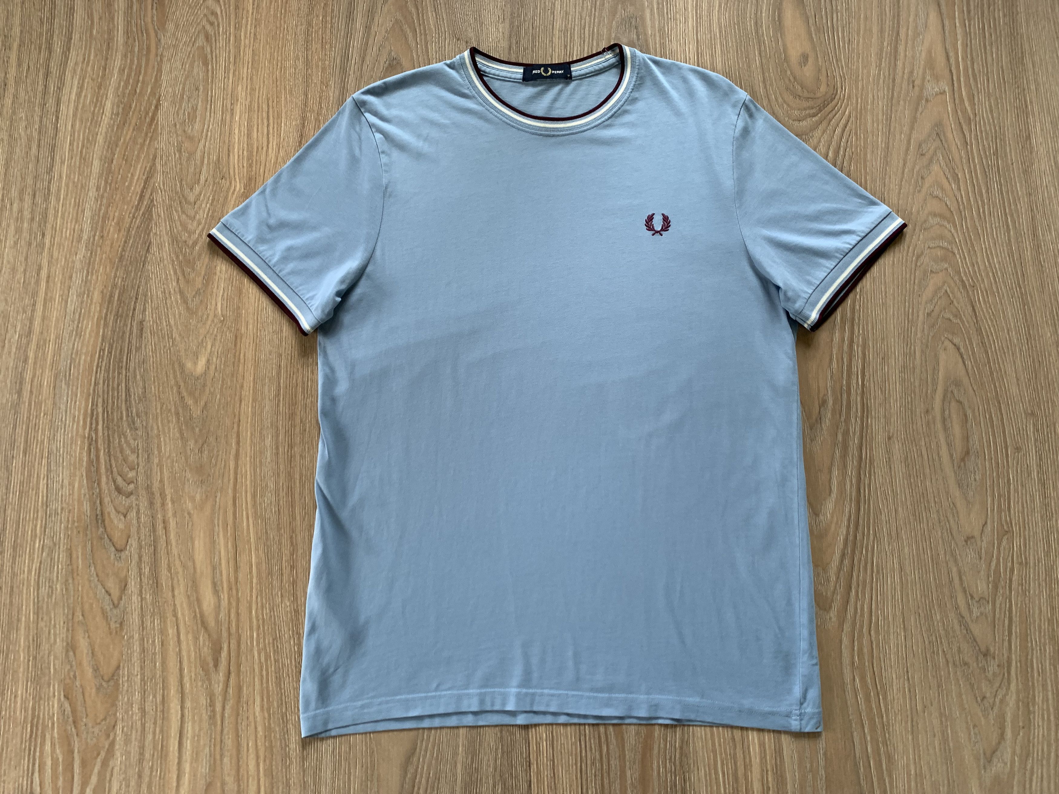 Fred Perry × Vintage Fred Perry Light Blue Cotton T Shirt Size US M / EU 48-50 / 2 - 2 Thumbnail