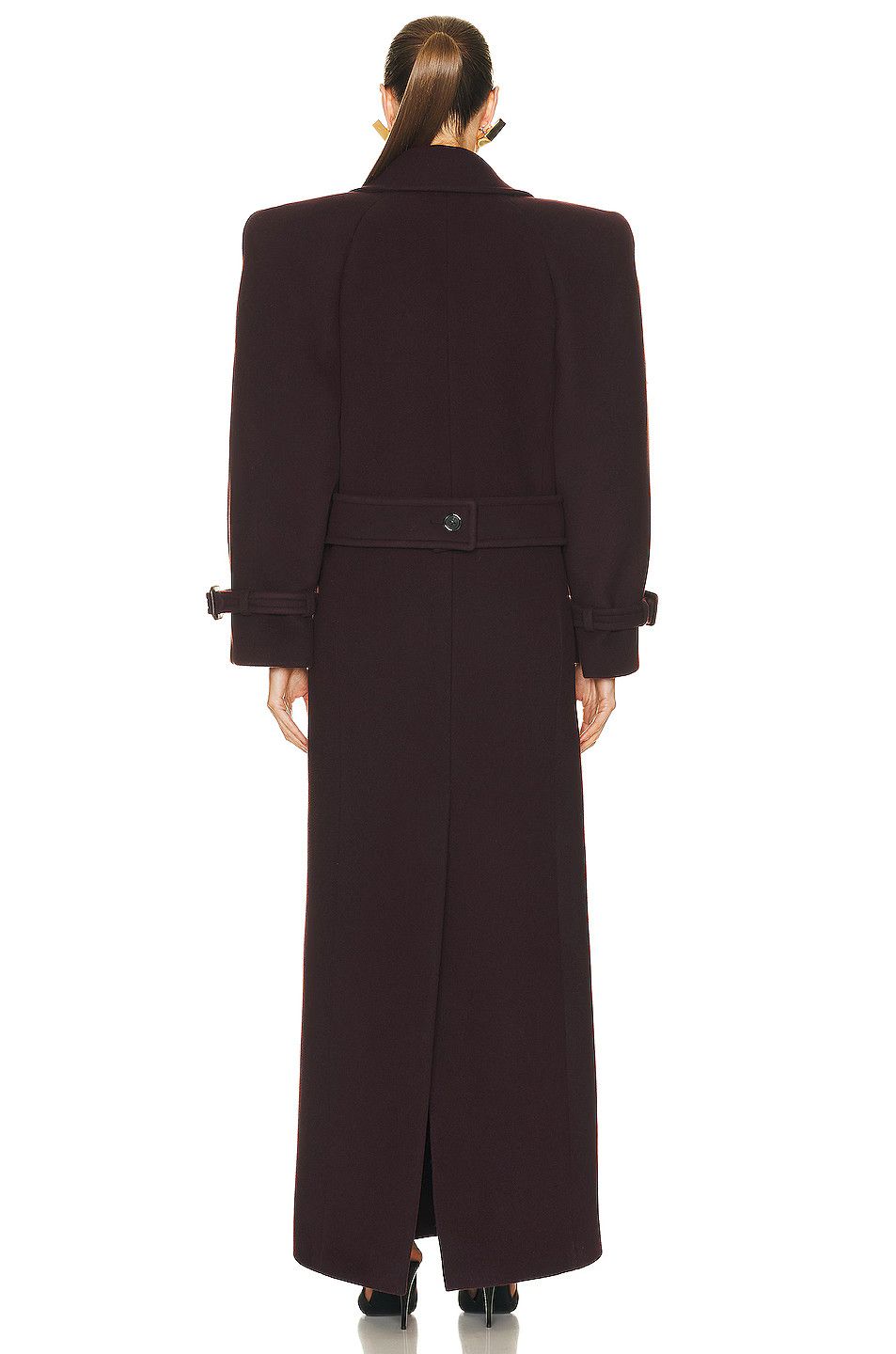 Saint Laurent Paris os11x0624 Wool Coats in Grenat Size L / US 10 / IT 46 - 4 Thumbnail