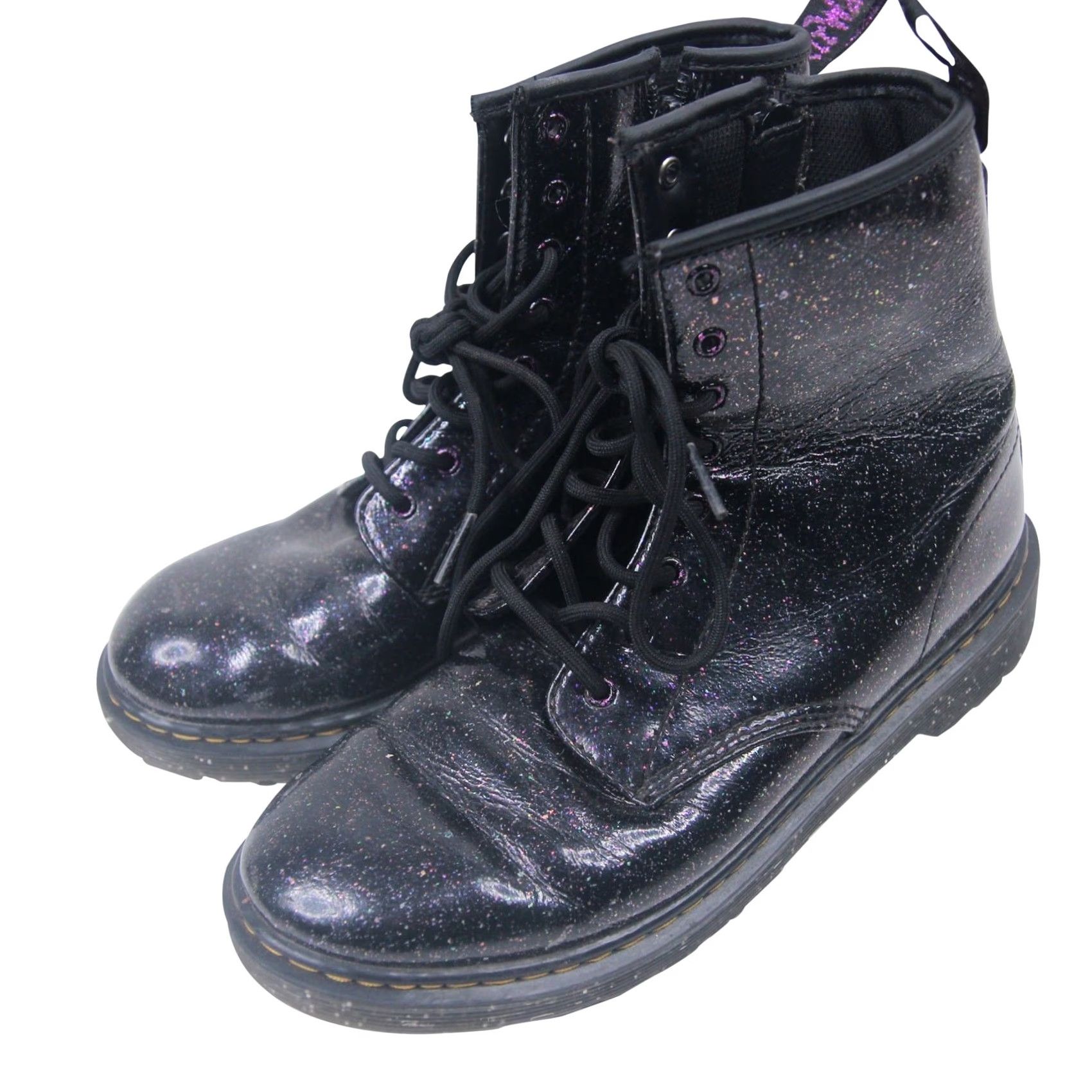 Dr. Martens VINTAGE Dr. Martens Glitter Sparkle Combat Boots Black Womens 7 Boots 9/10 1460 Women Size US 7 / IT 37 - 3 Thumbnail