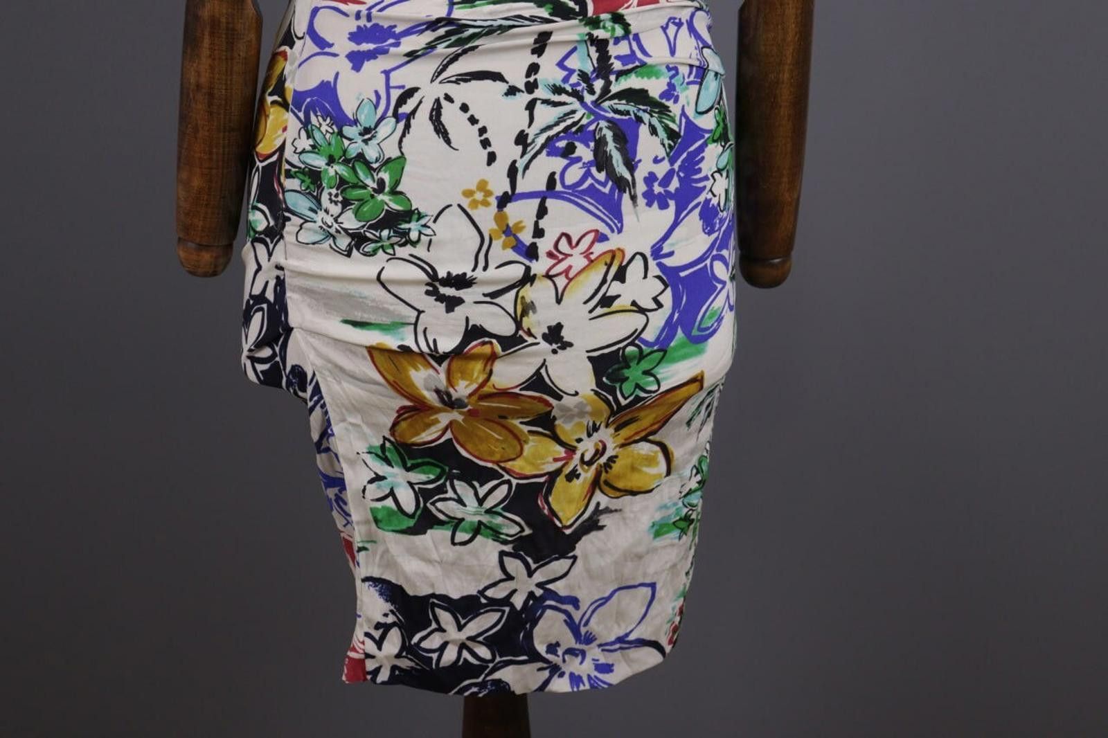 Etro Etro Milano White Floral Silk Bodycon Dress Size 42 / M Size M / US 6-8 / IT 42-44 - 11 Thumbnail