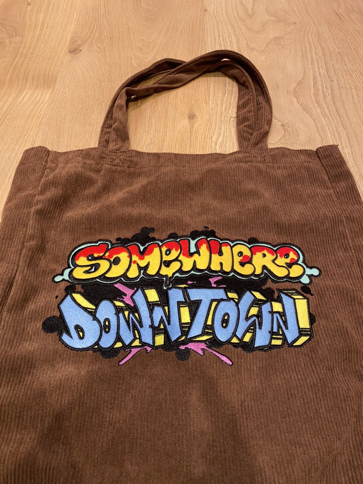 Vintage Somewhere Downtown Corduroy Tote Bag Size ONE SIZE - 2 Thumbnail