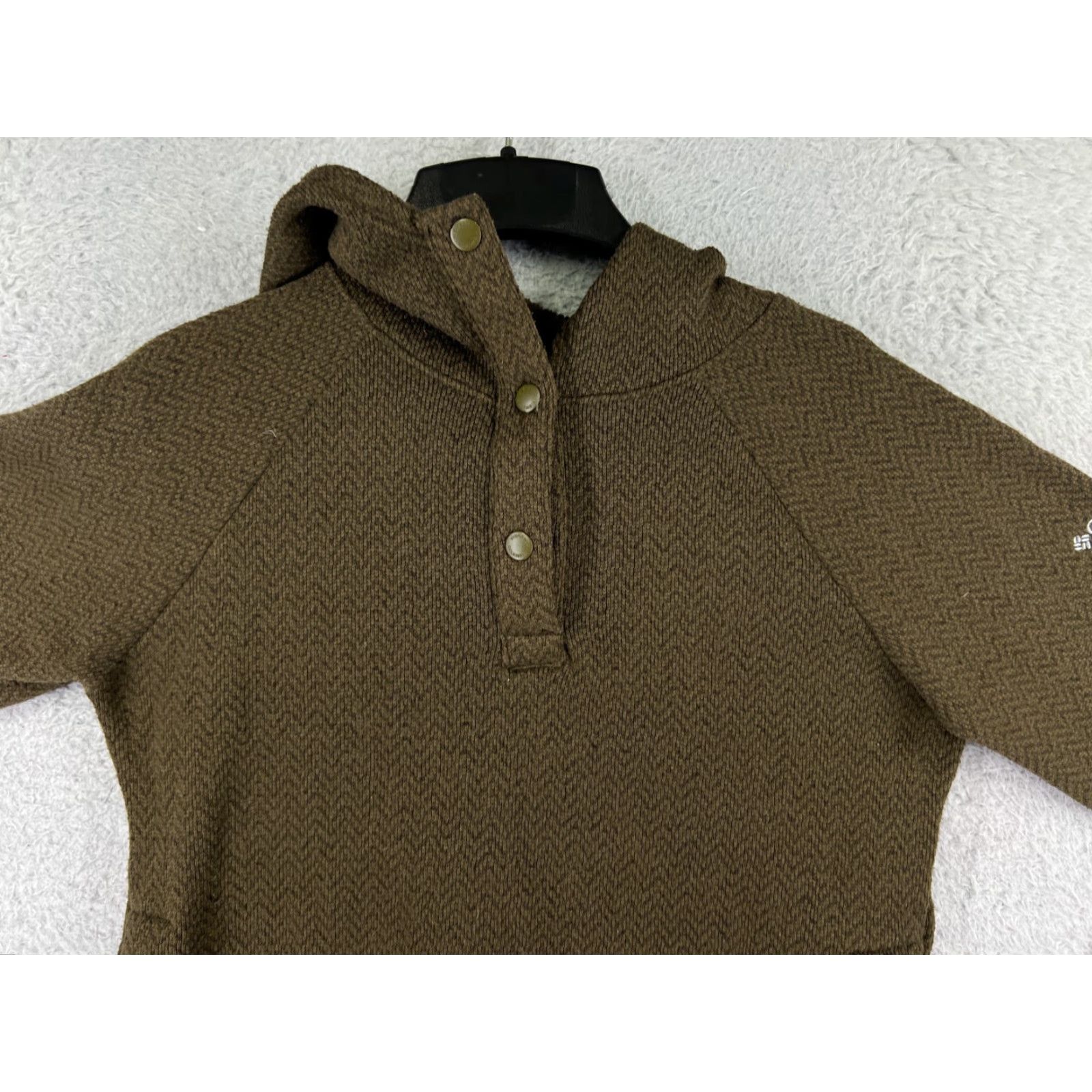Vintage Columbia Sweater Womens Medium Brown Knit Polyester Shell Fleece Lined Hoodie Size M / US 6-8 / IT 42-44 - 7 Thumbnail